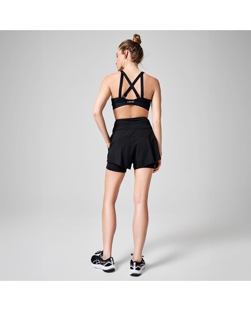 Calções de Mulher Shaping Double Shorts Preto-2