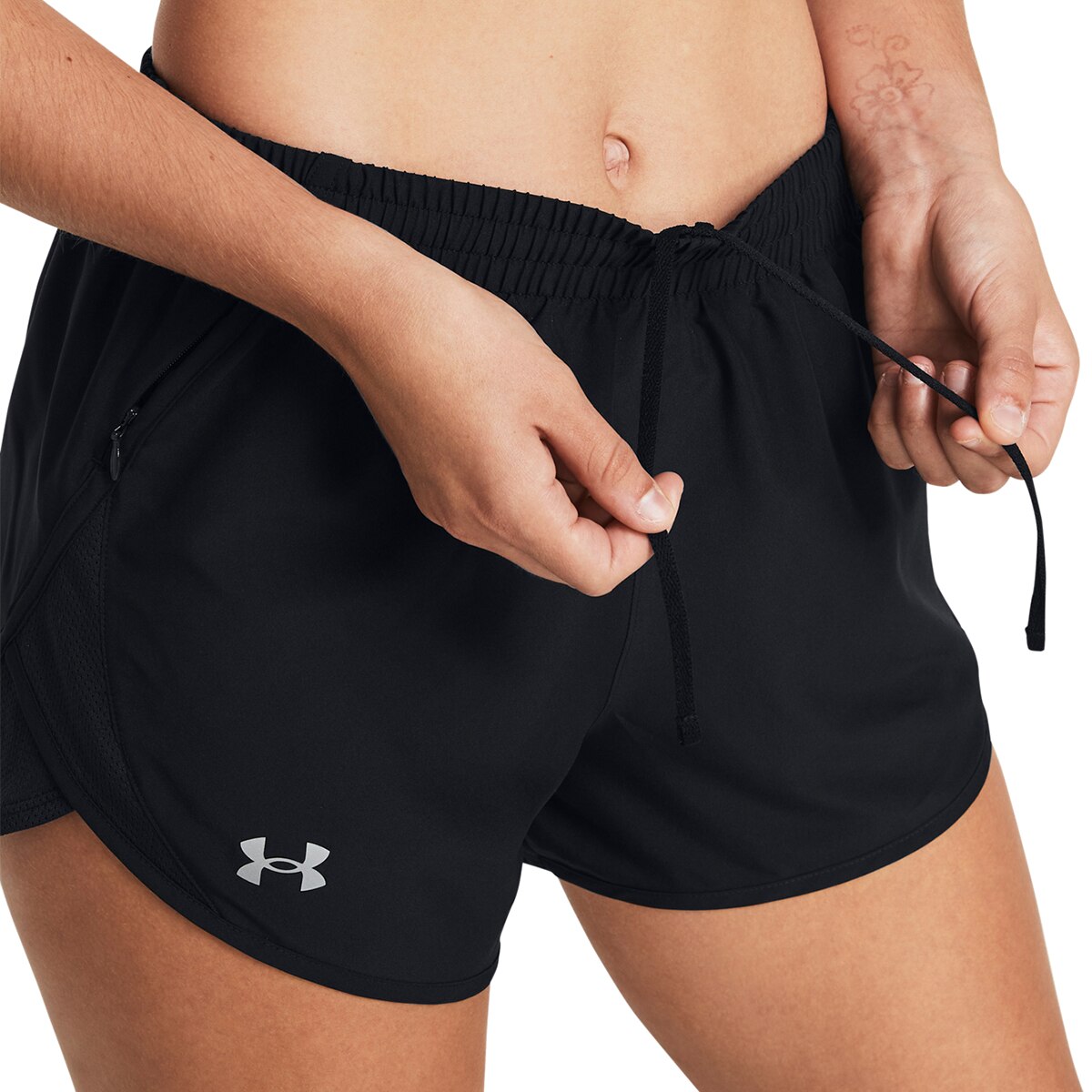 Calças de Running de Mulher UA Fly By 3'' Shorts Preto-3