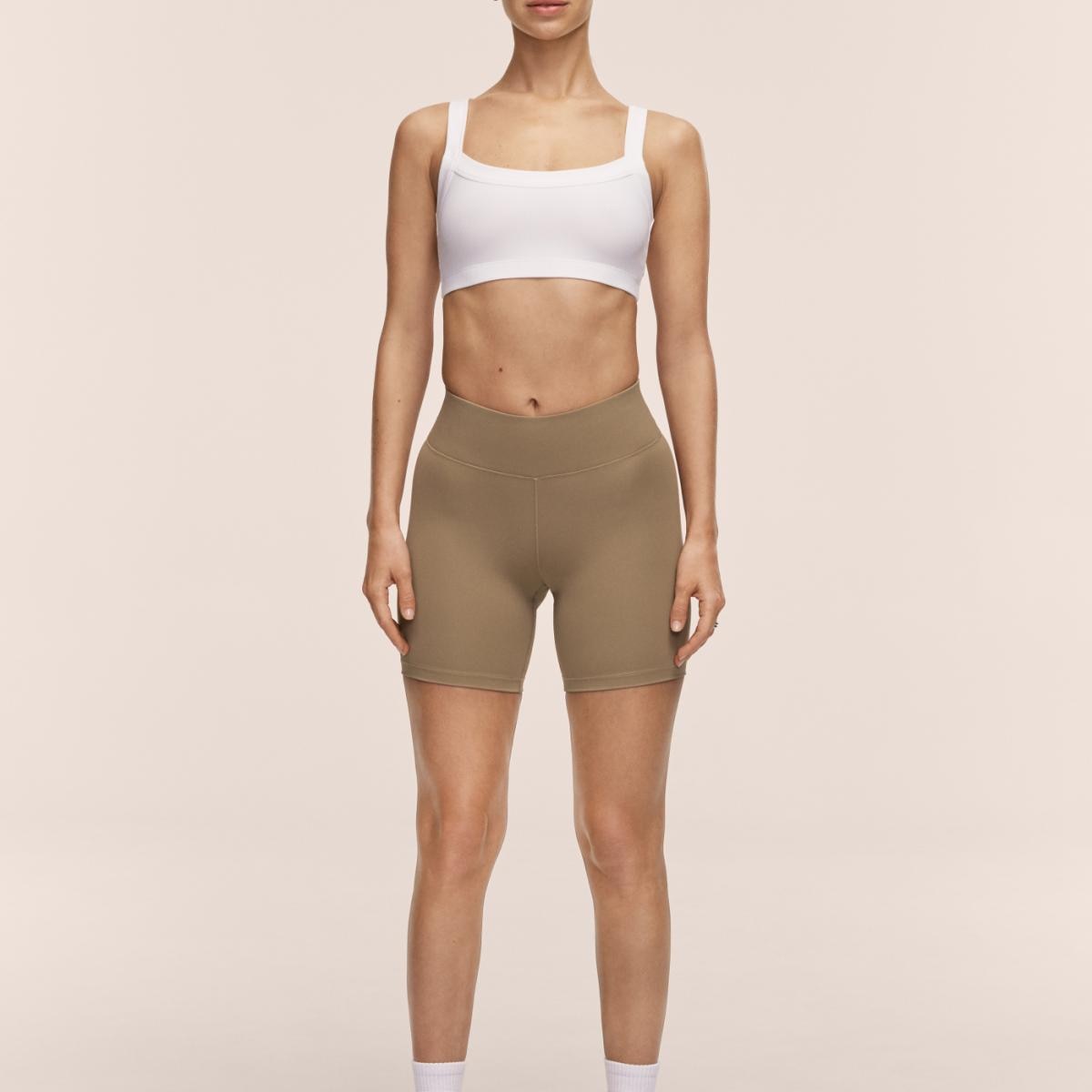 Leggings Tipo Calções de Mulher Regular Verde-militar-1