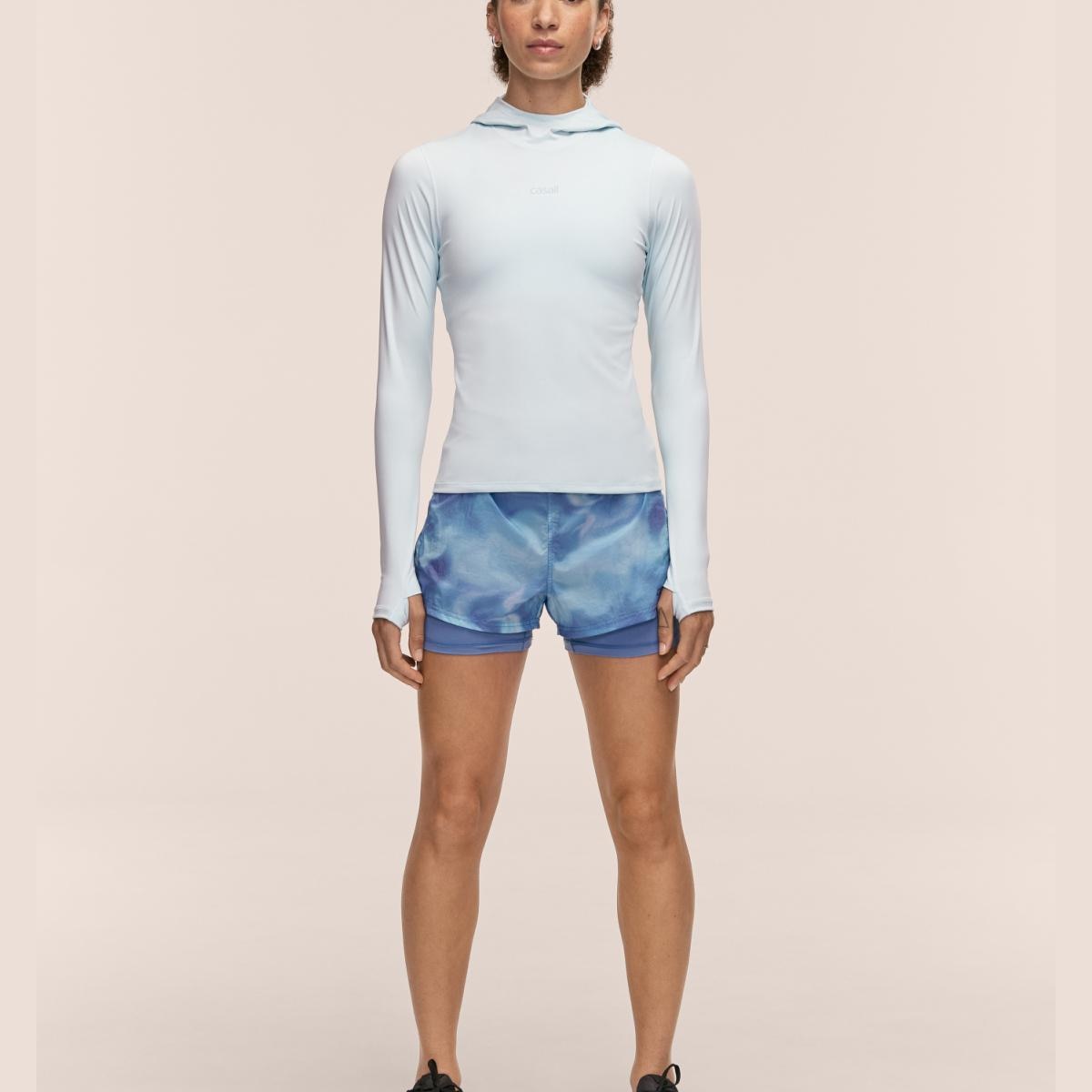 Calções de Mulher Printed Estampado/Azul-4