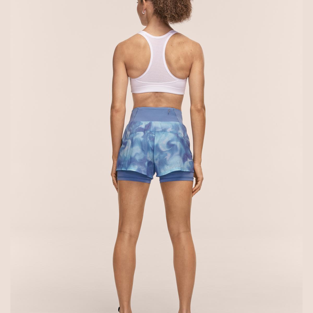 Calções de Mulher Printed Estampado/Azul-5