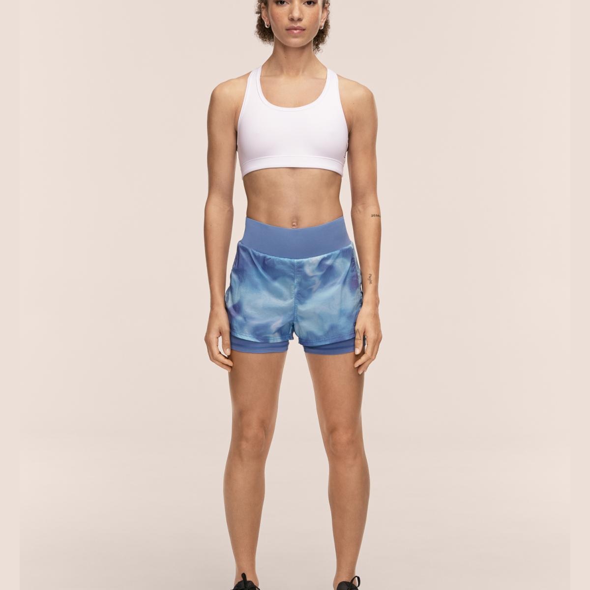 Calções de Mulher Printed Estampado/Azul-6