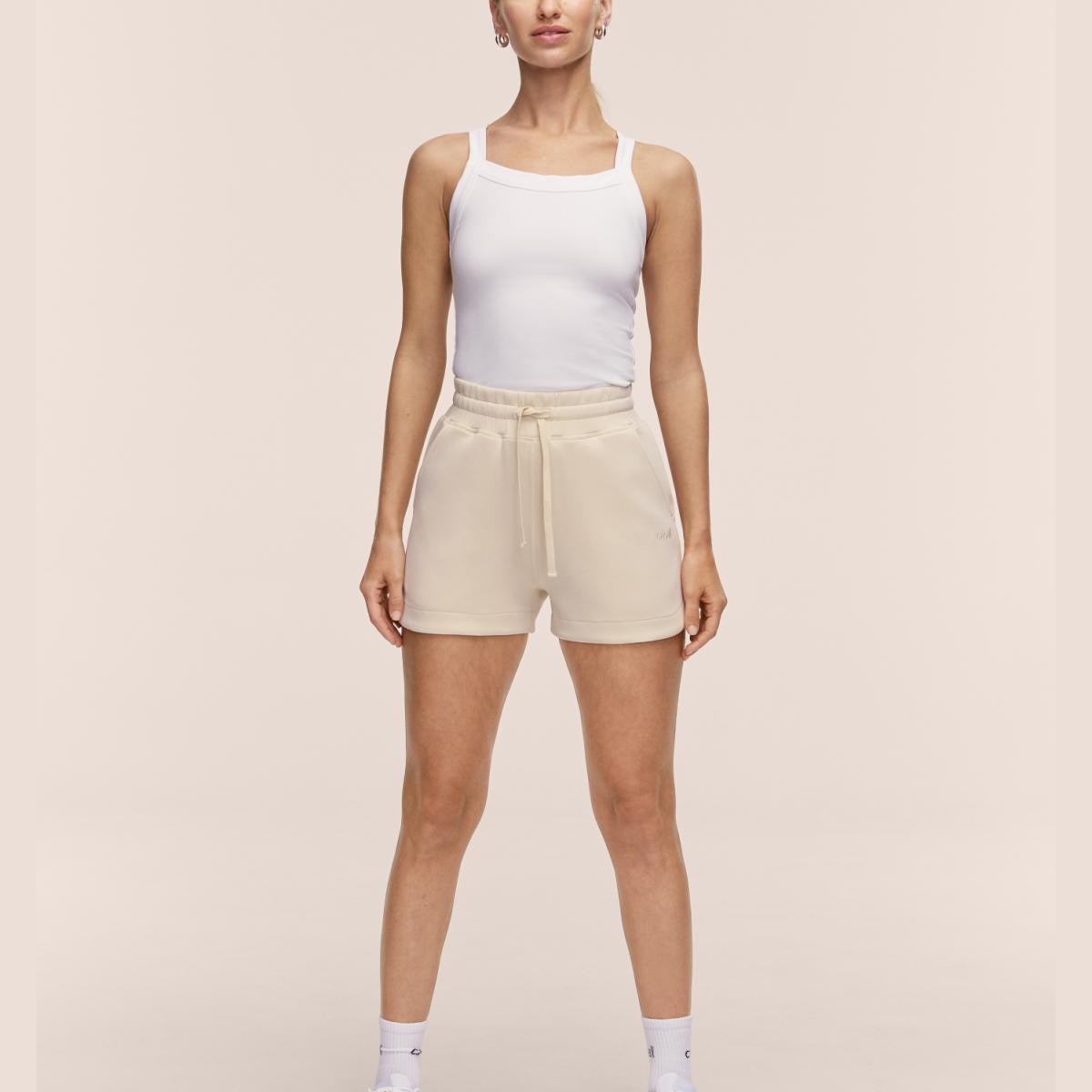 Leggings Tipo Calções de Mulher Peachy Bege-4