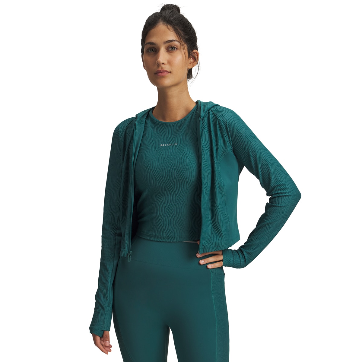 Imagem 0 de Casaco de Training de Mulher UA Halo Jacquard Knit Jacket
