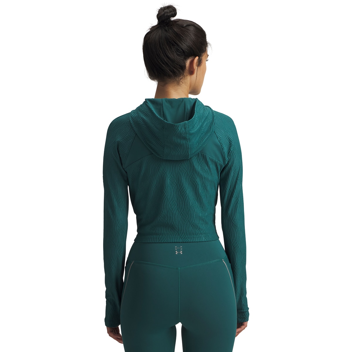 Casaco de Training de Mulher UA Halo Jacquard Knit Jacket Verde-escuro-2