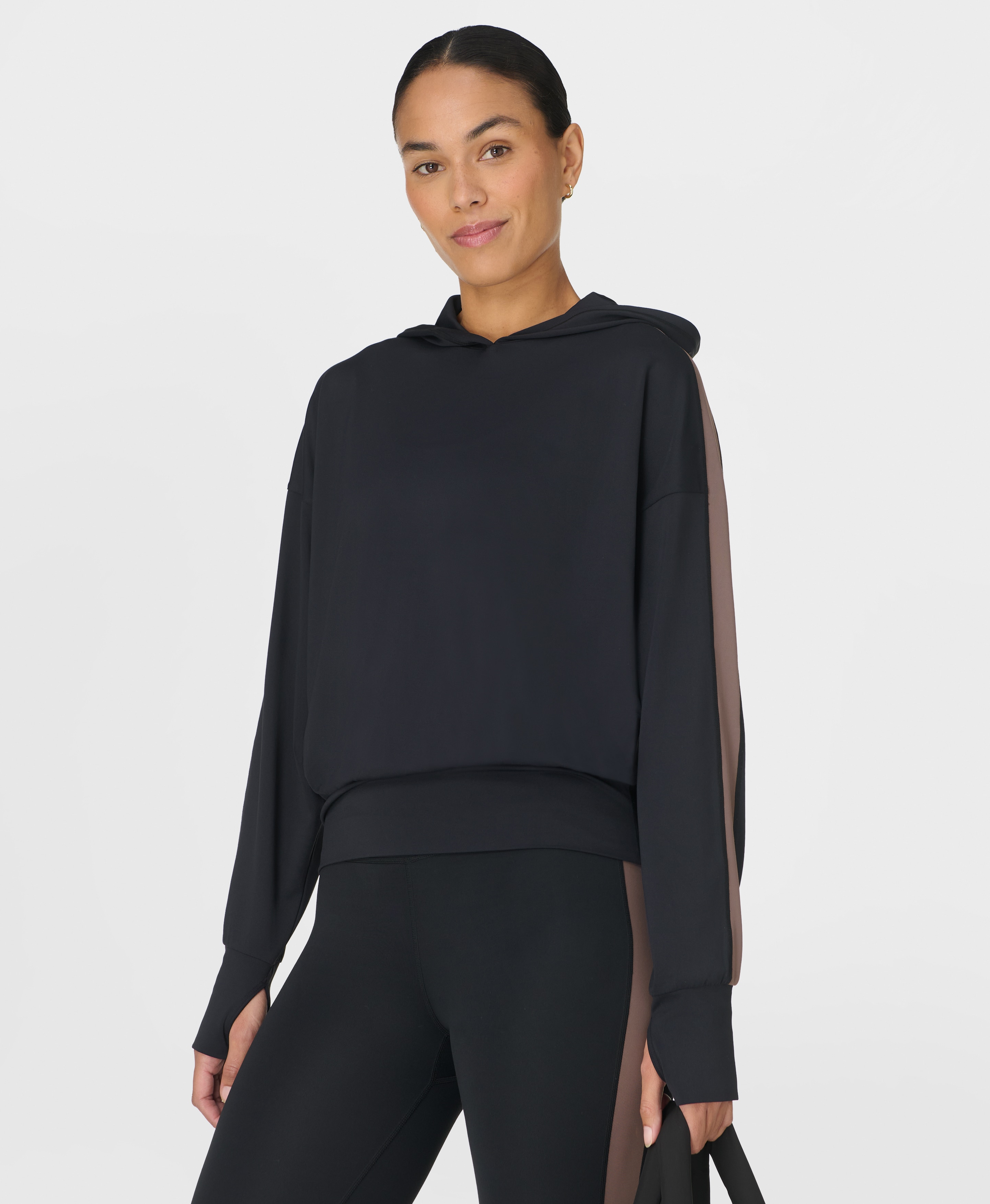 Sweatshirts de Mulher All Day Side Stripe Hoodie Preto-5