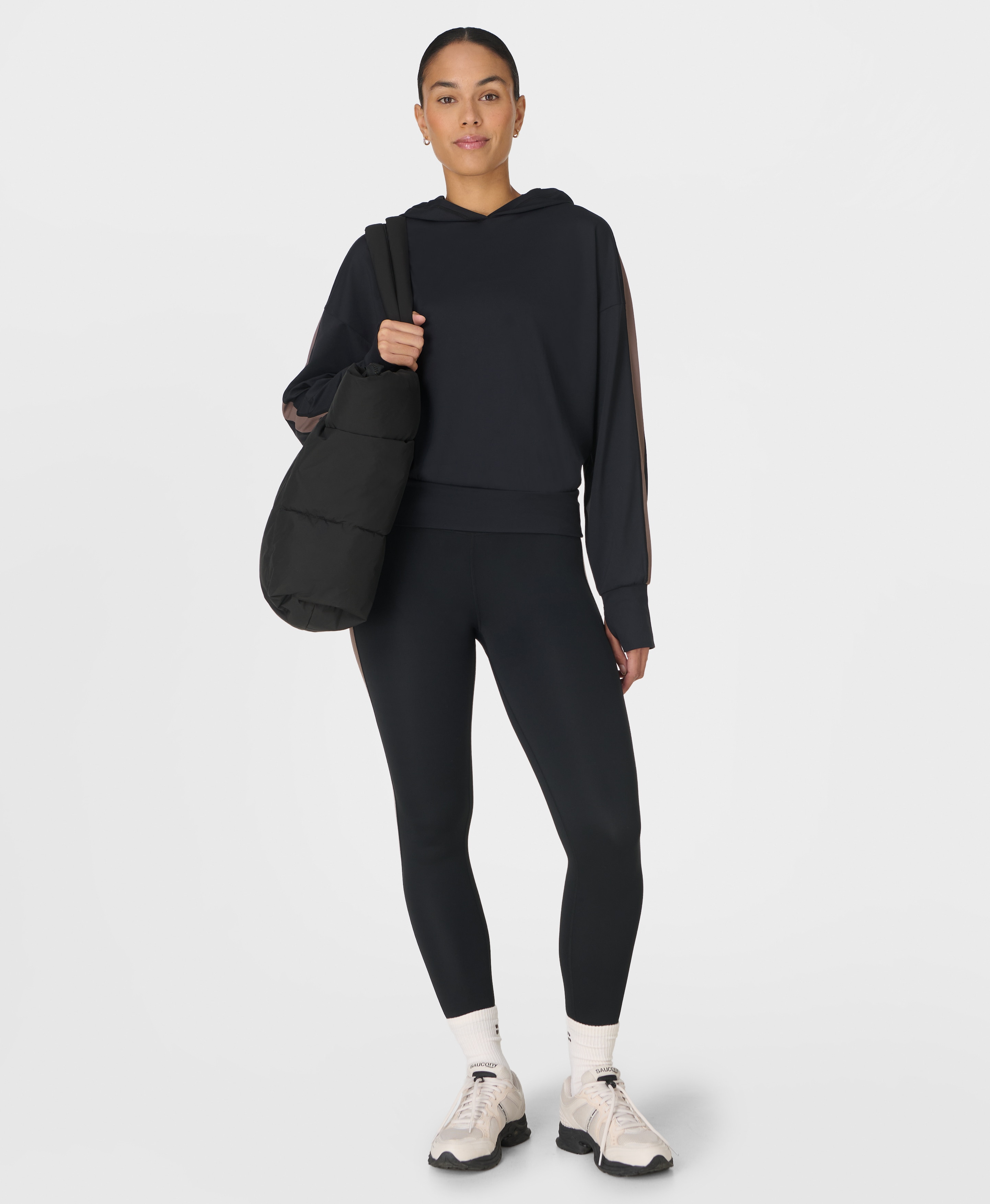 Sweatshirts de Mulher All Day Side Stripe Hoodie Preto-6