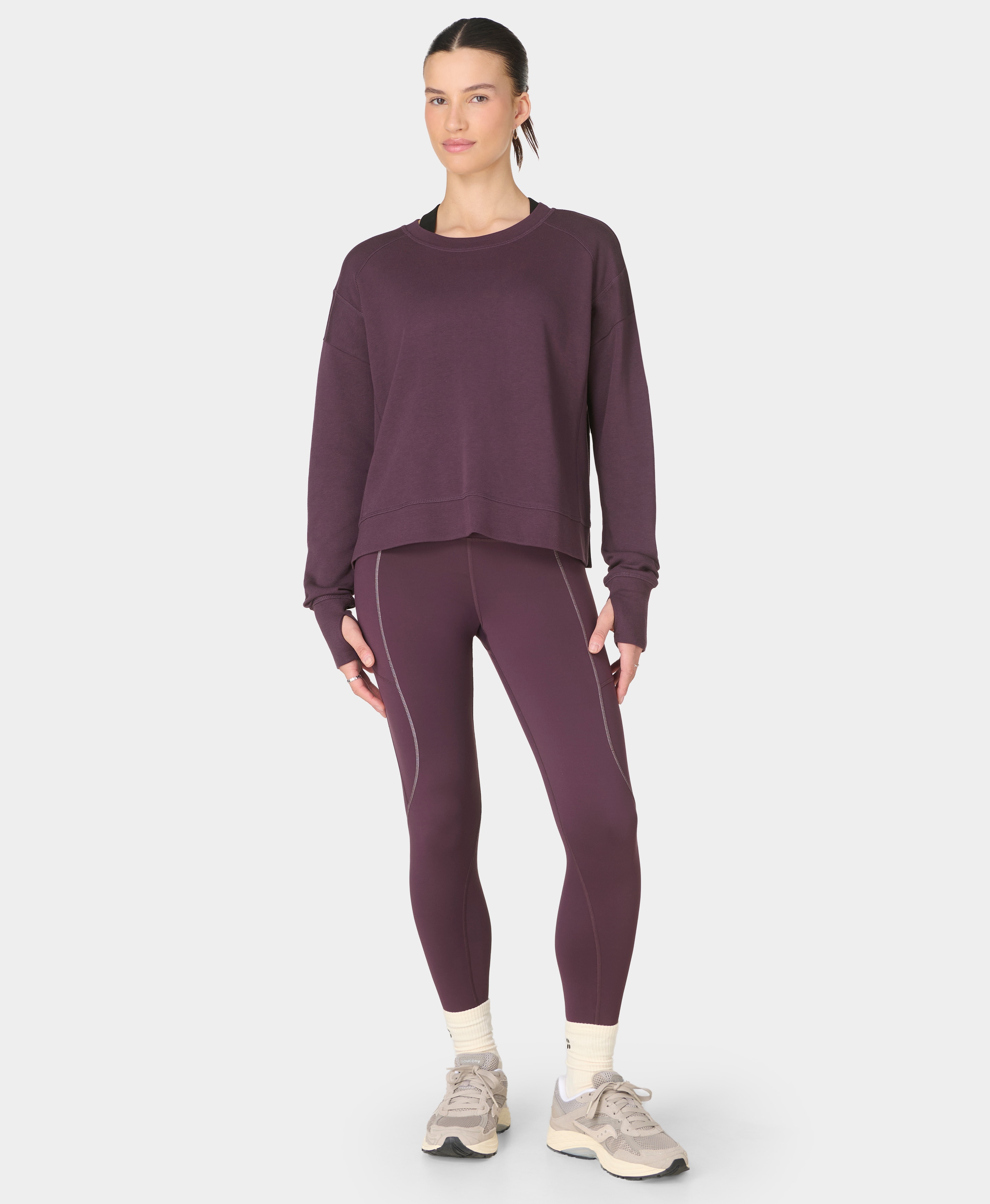 Sweatshirts de Mulher After Class Crop Sweatshirt Roxo-5