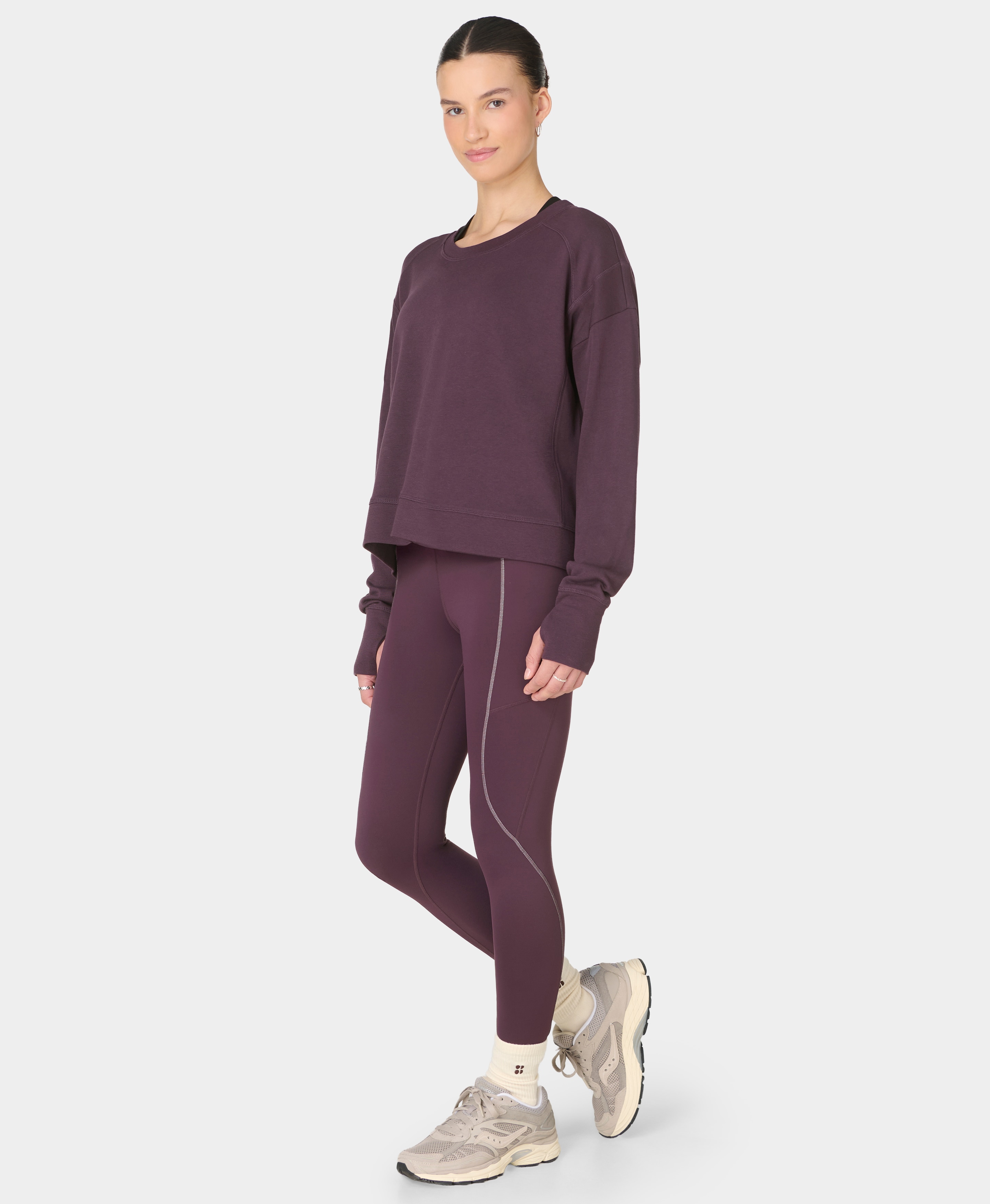 Sweatshirts de Mulher After Class Crop Sweatshirt Roxo-6