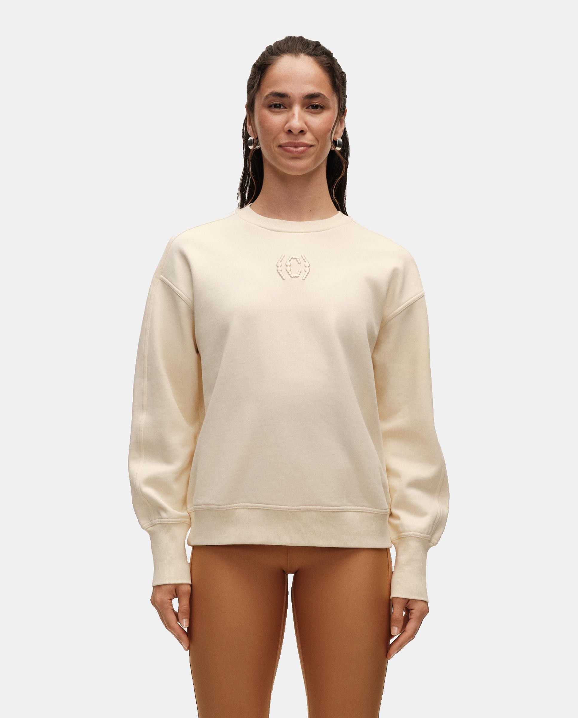Casall Sudadera de Yoga y Pilates de Mujer Terry Relaxed Crew Crema