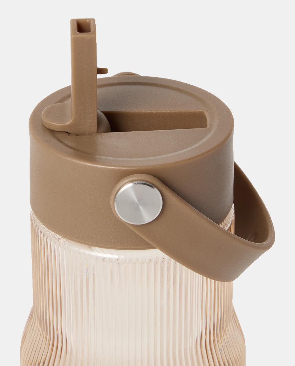 Garrafa de Yoga e Pilates Unisex Casall Fluted Flip Straw Tumbler CASALL Bege-2
