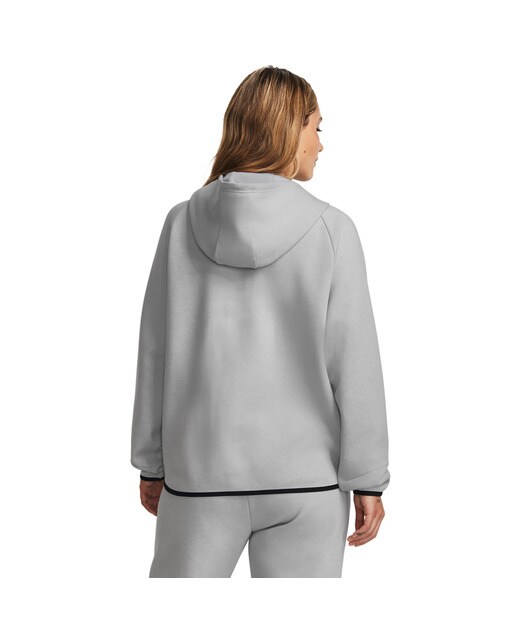 Sweatshirt de Mulher Unstoppable Flece FZ Cinzento-2