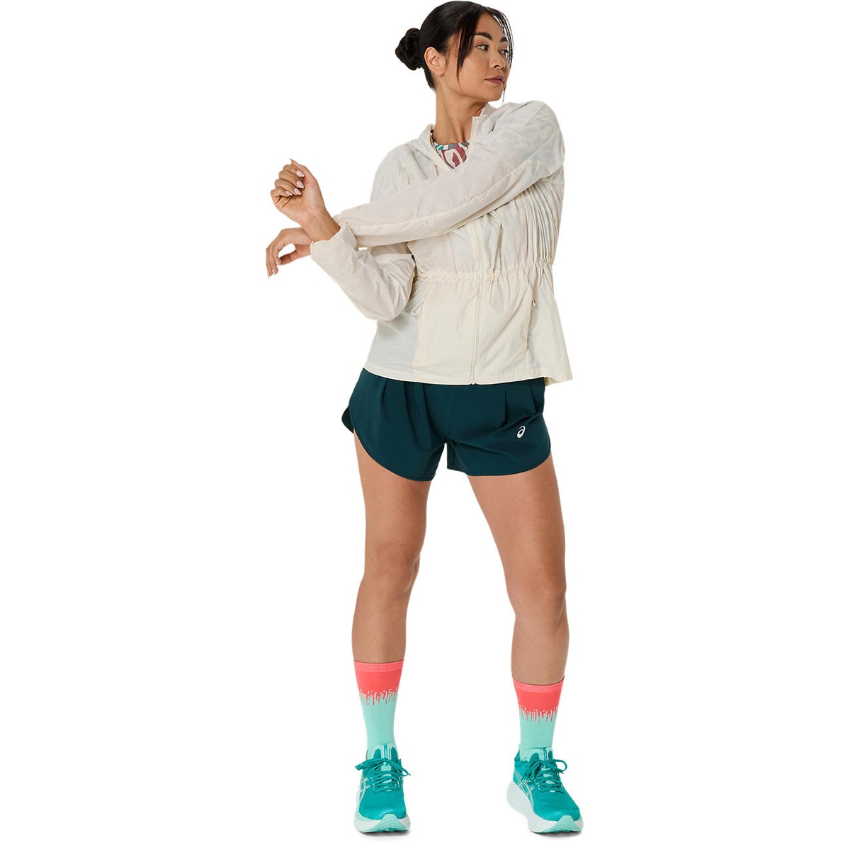 Casaco de Running de Mulher Road Packable Jacket Bege-10