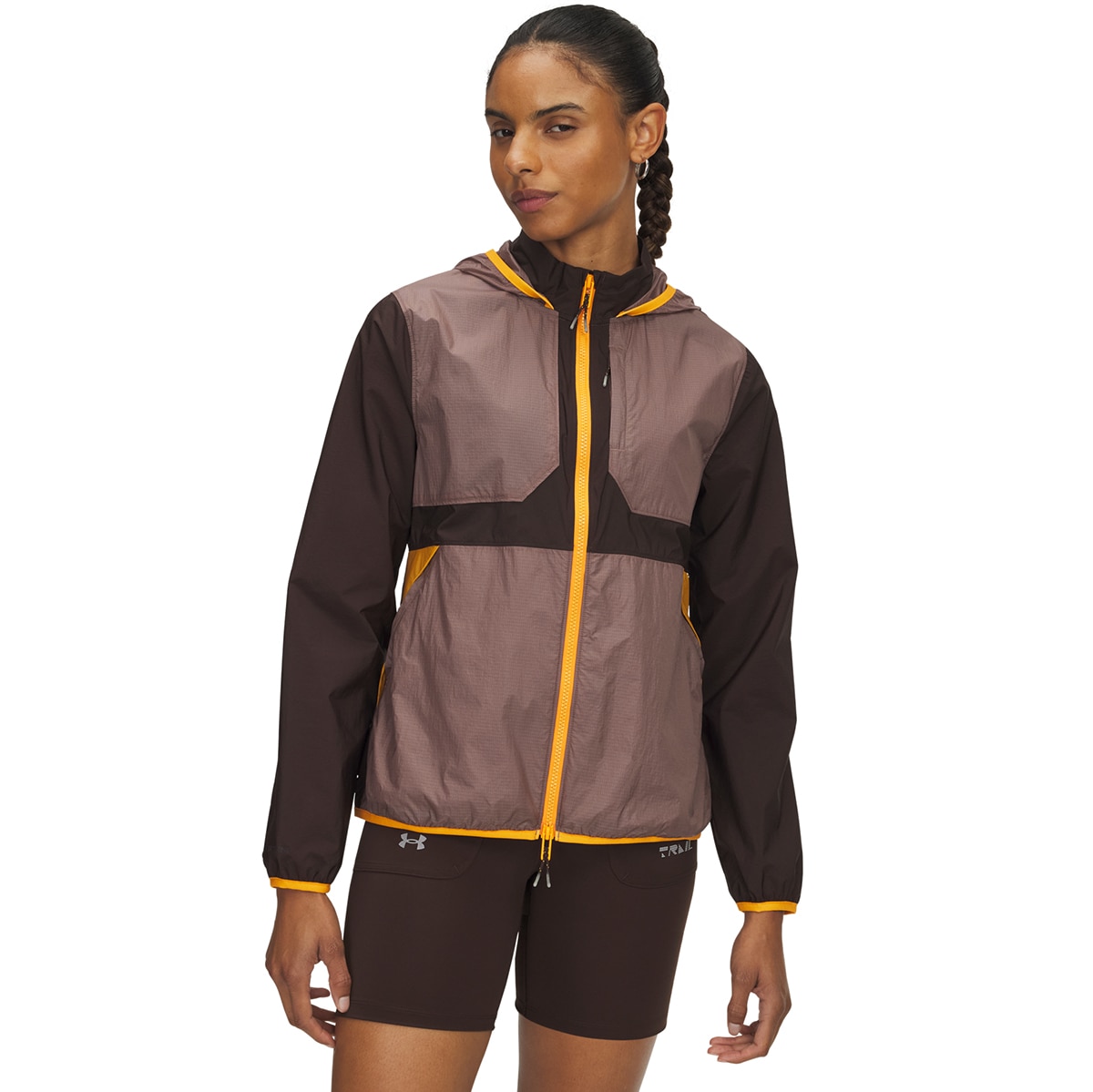 Corta-Vento de Mulher UA Trail Run Jacket Castanho-1