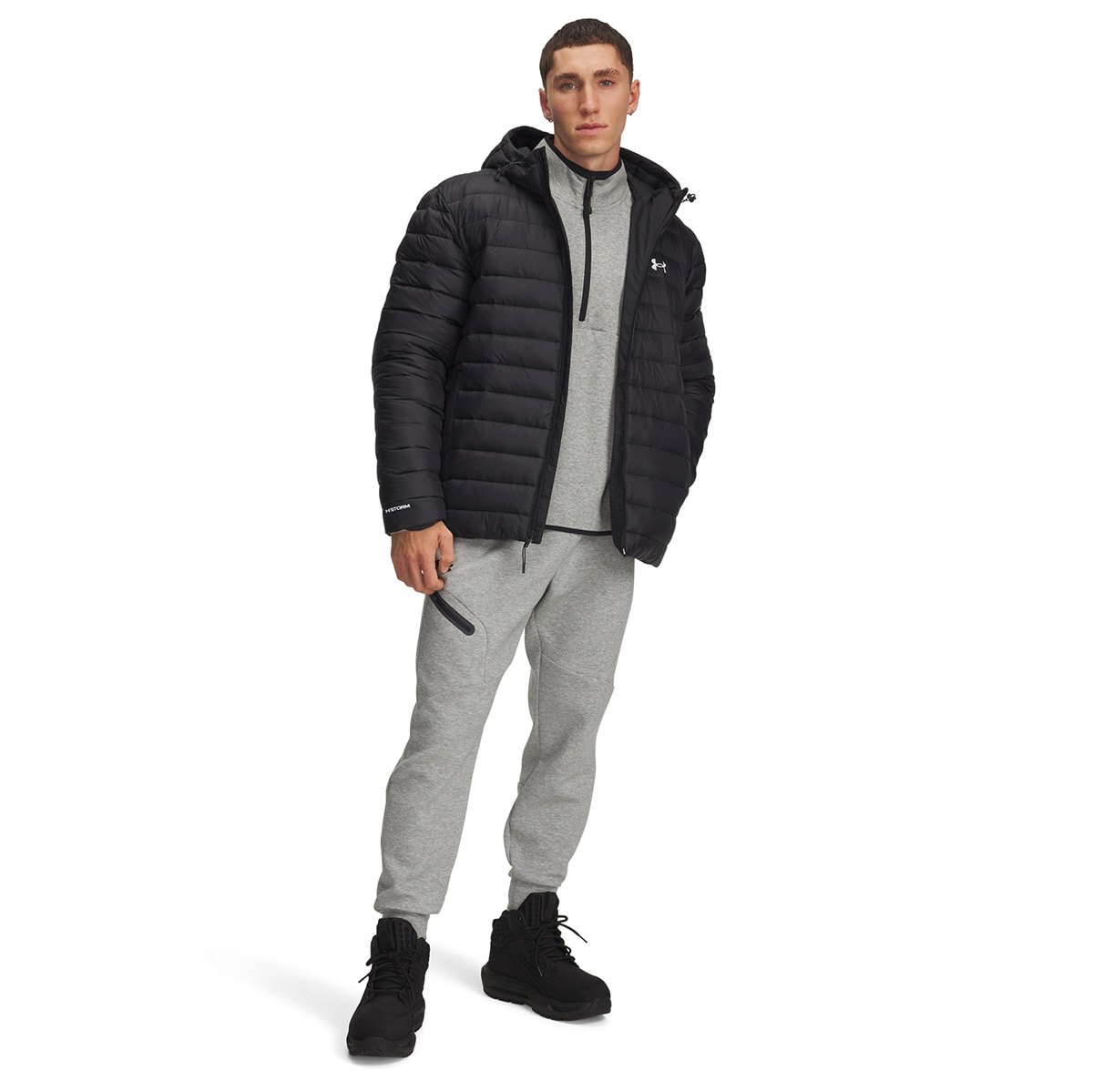 Sweatshirt de Homem UA Sportswear Ins Jkt Preto / Branco-5