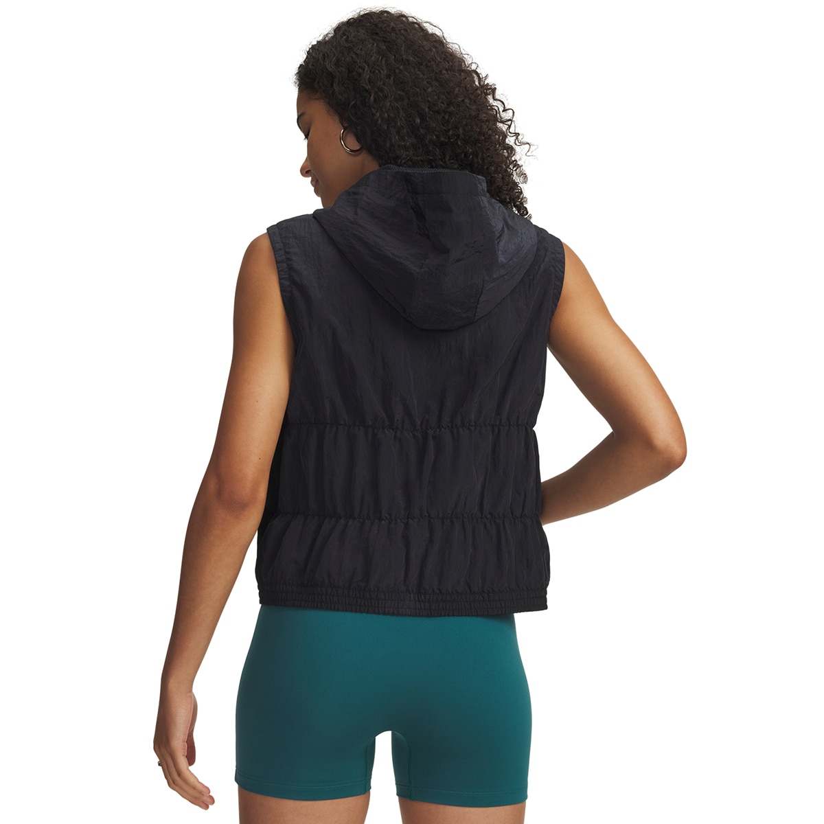 Casacos Casual de Mulher UA Rival Woven Ruched Vest Preto-2