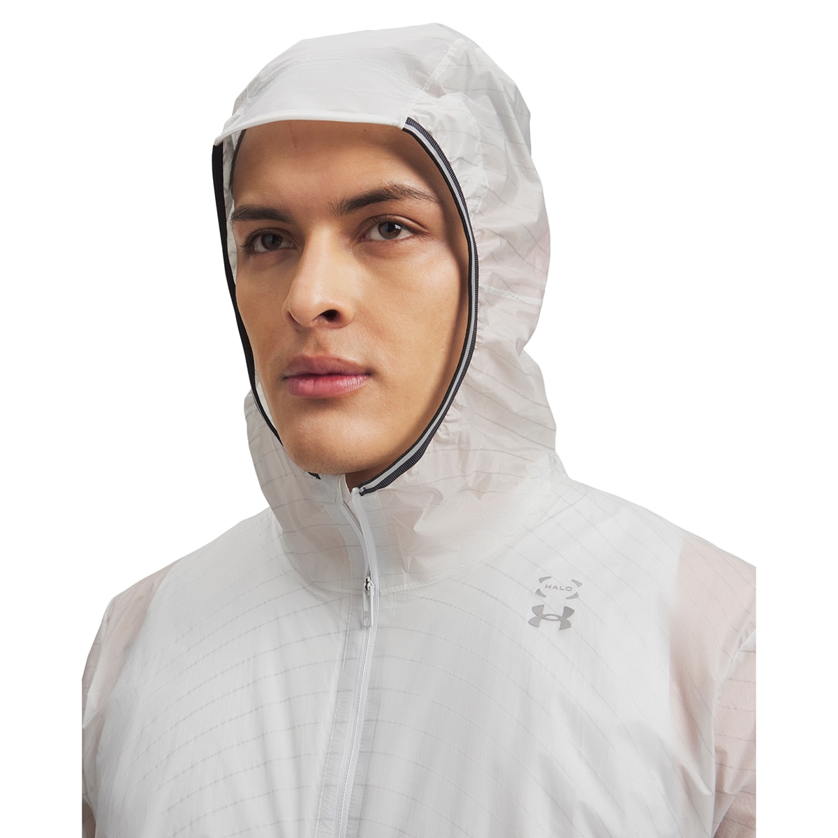 Casacos de Running UA Halo Run ReflectiveJacket Cinzento-claro-3