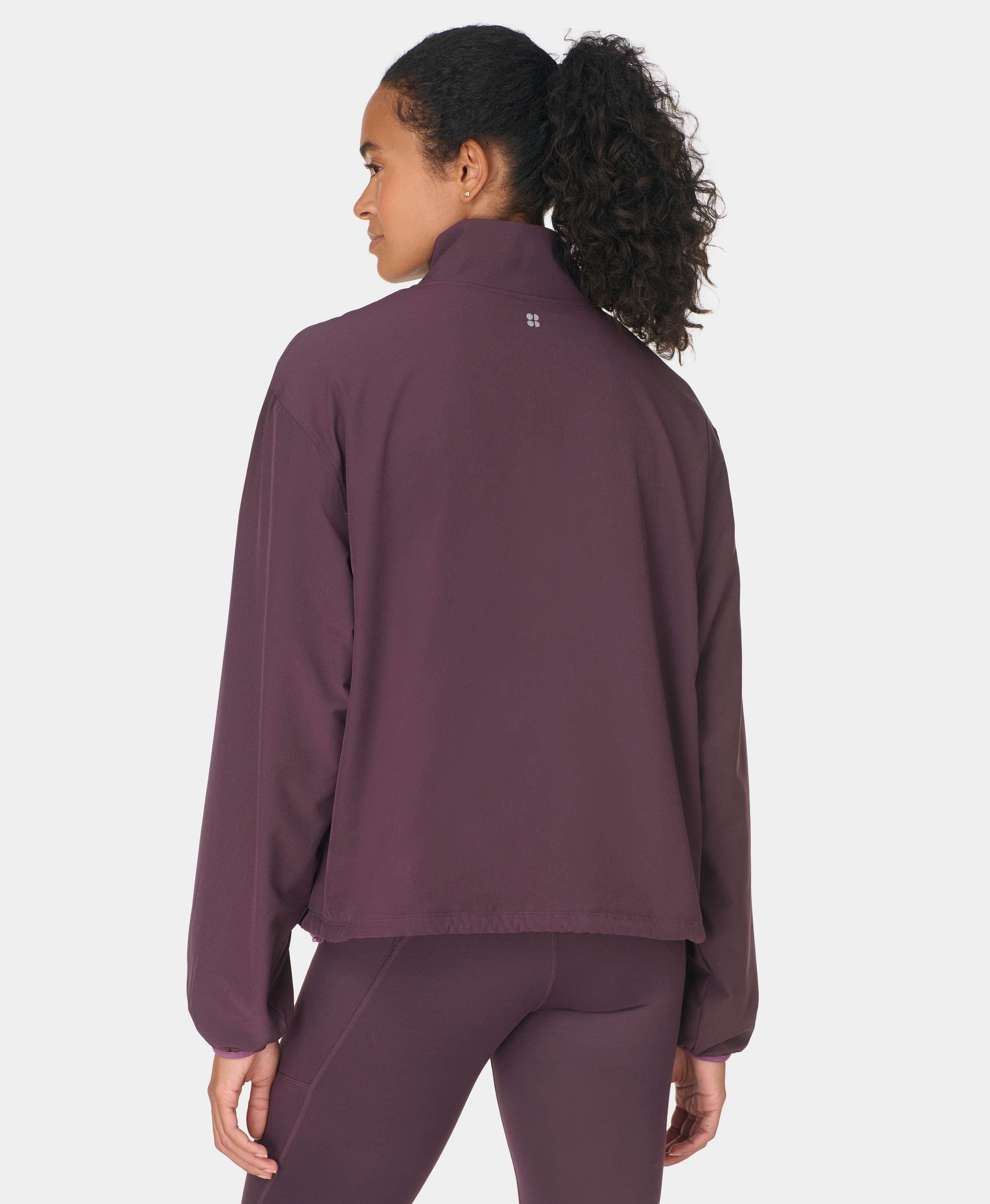 Casacos de Mulher Warm Up Performance Fleece Lined Half Zip Roxo-2