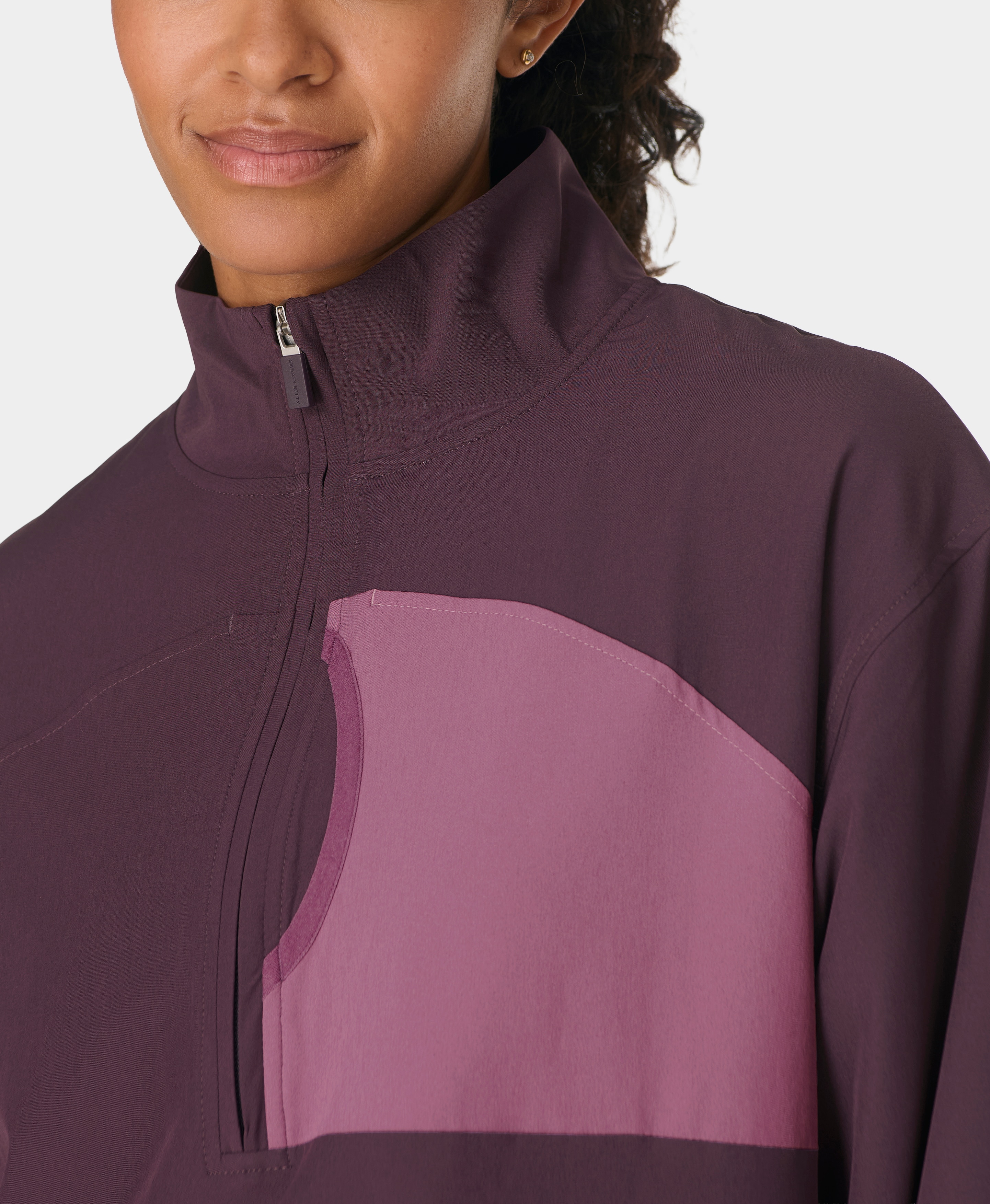 Casacos de Mulher Warm Up Performance Fleece Lined Half Zip Roxo-5