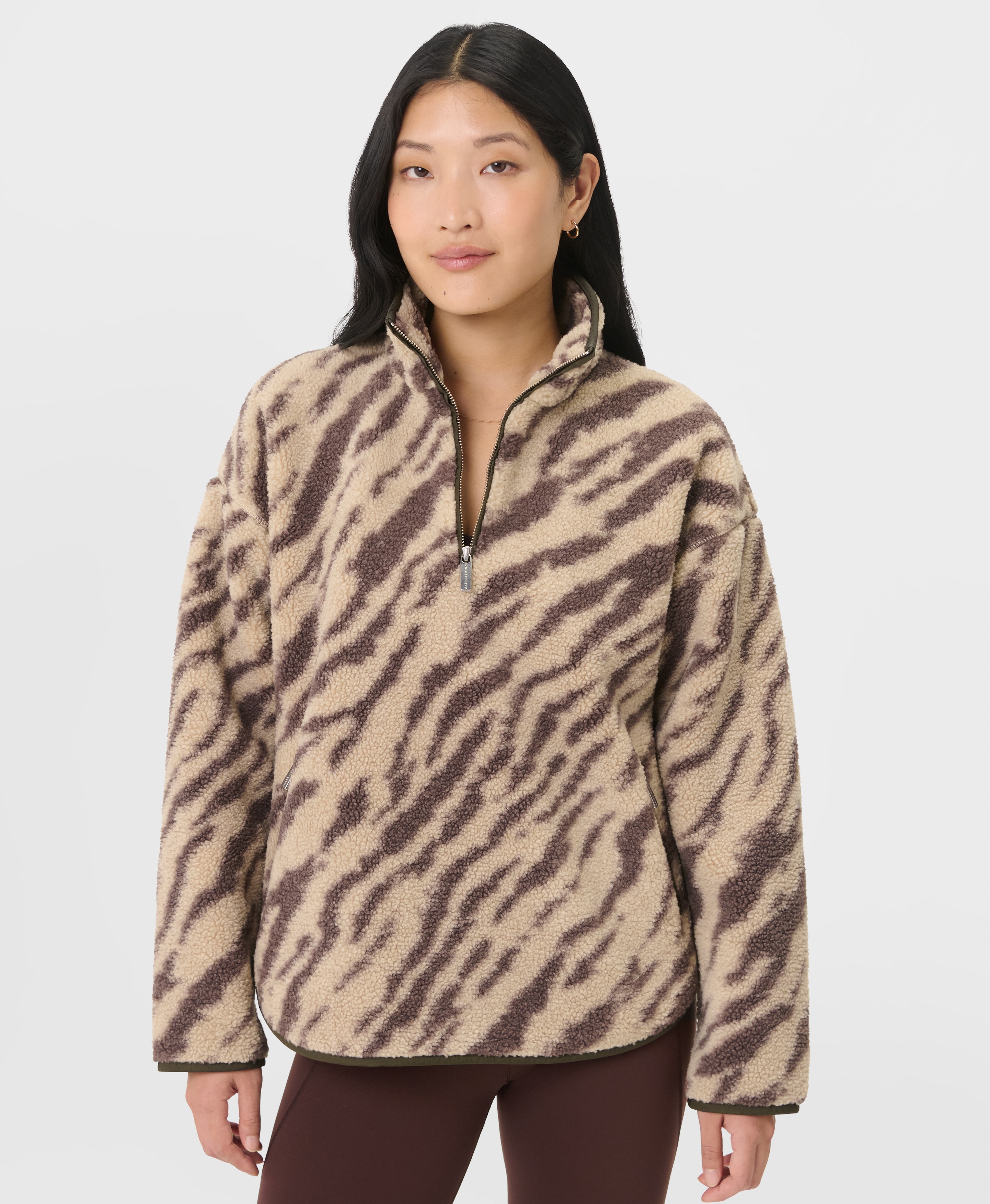 Imagem 0 de Casacos de Mulher New Plush Half Zip