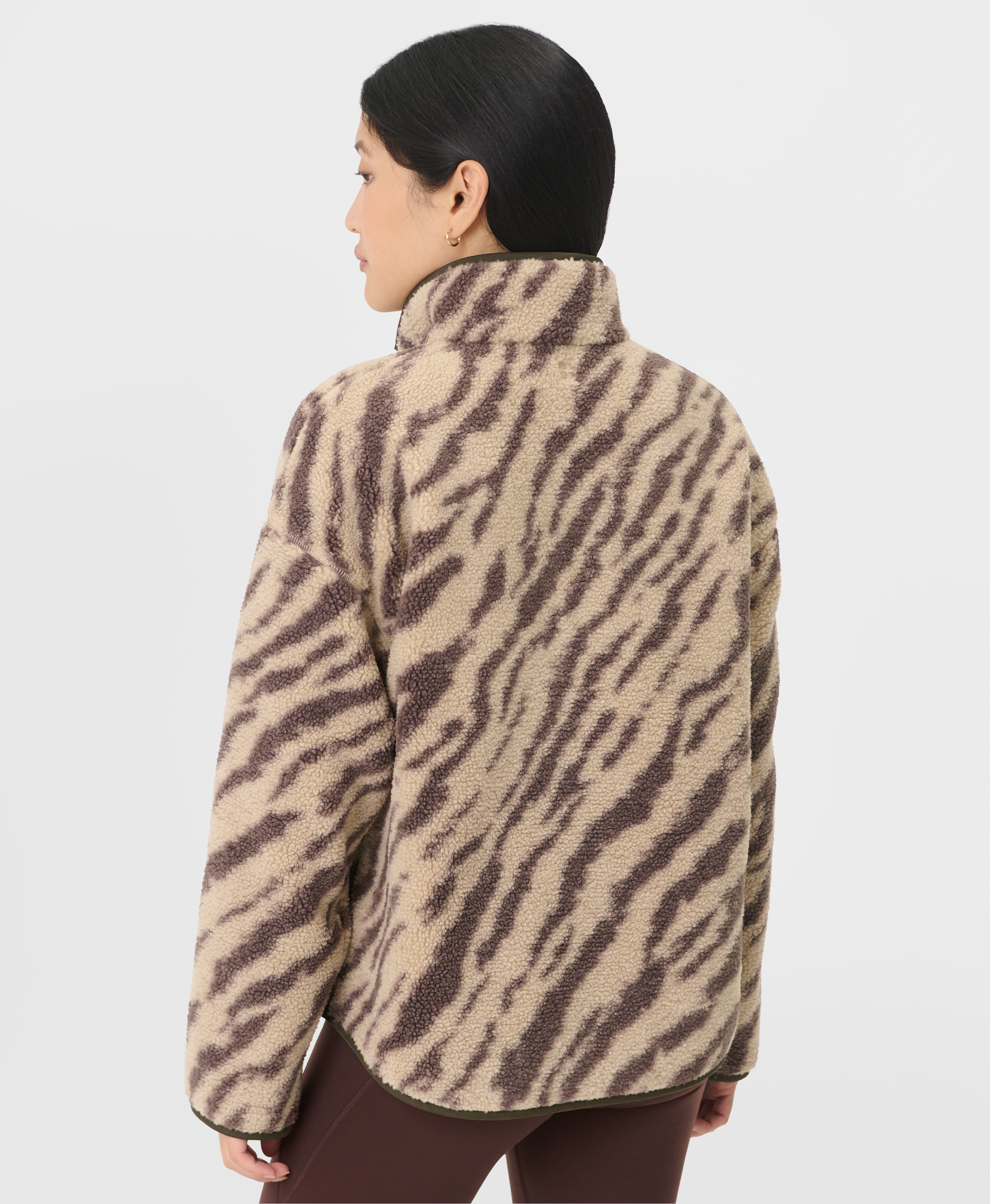 Casacos de Mulher New Plush Half Zip Bege-2