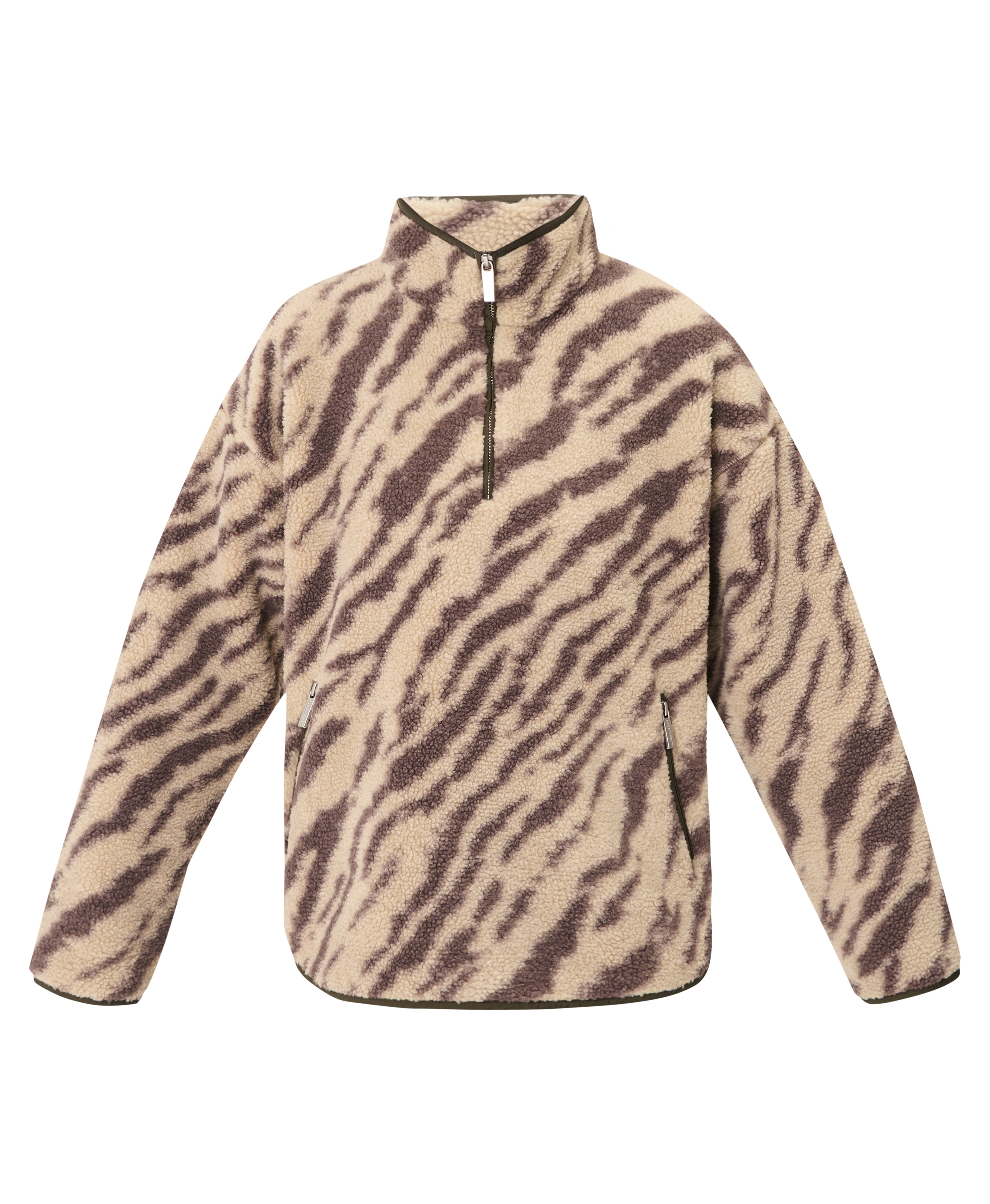 Casacos de Mulher New Plush Half Zip Bege-8
