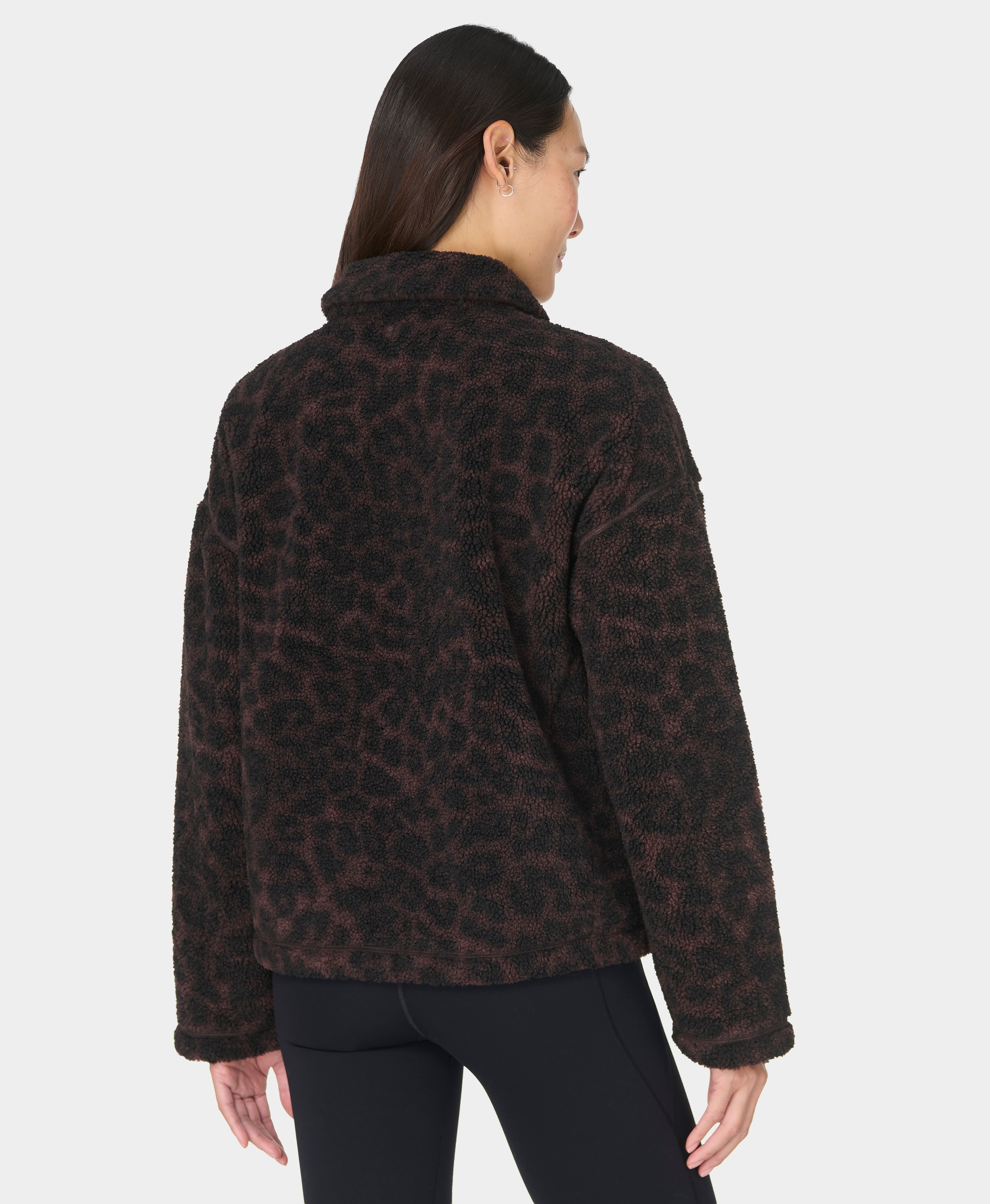 Casacos de Mulher Plush Collared Fleece Castanho-2