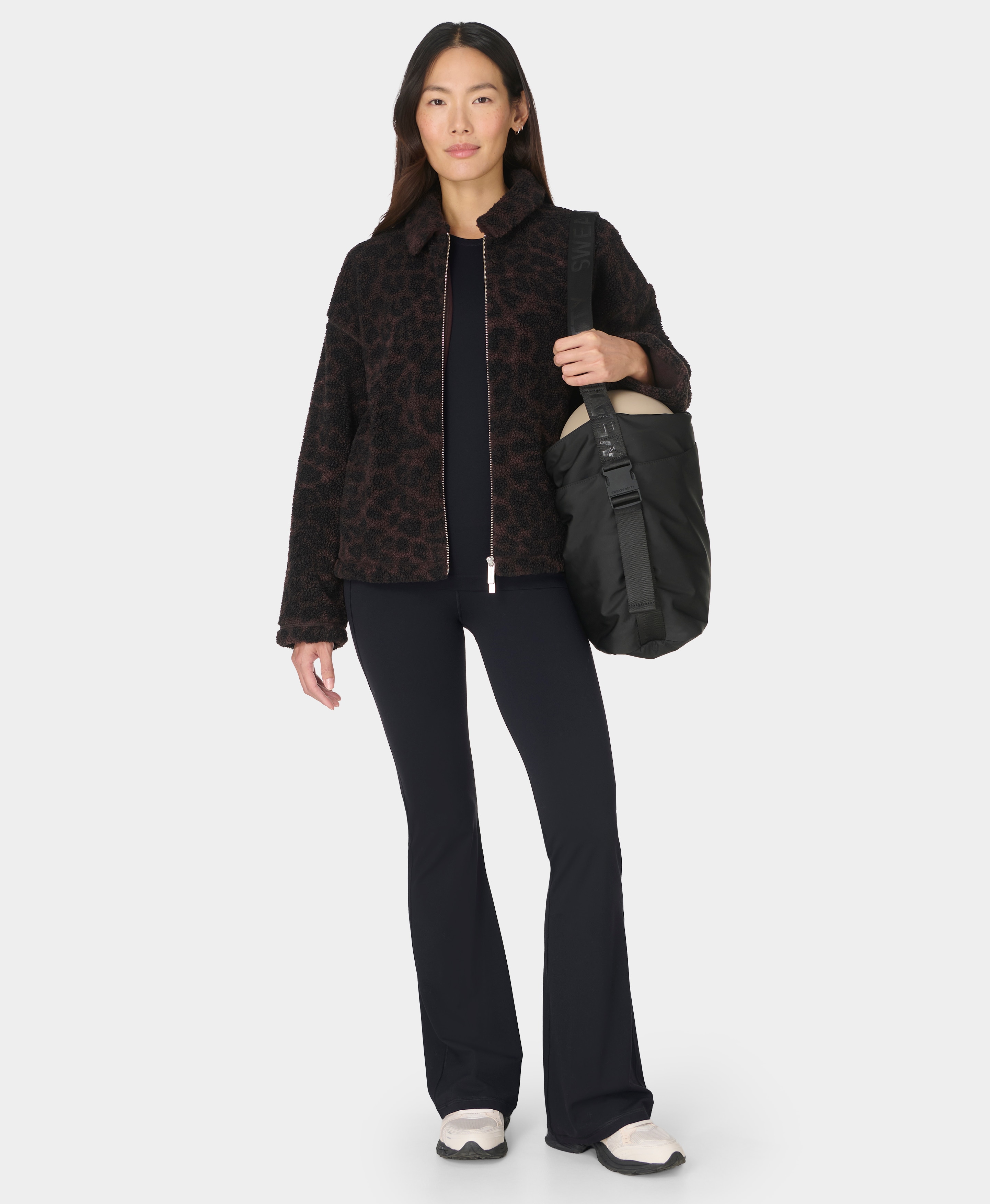 Casacos de Mulher Plush Collared Fleece Castanho-6