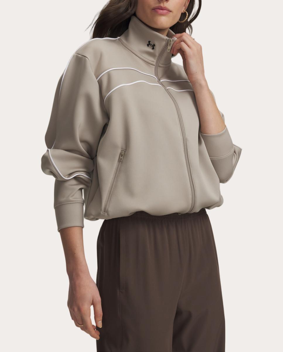 Sweatshirt de Mulher Knit Track Jacket Taupe-3