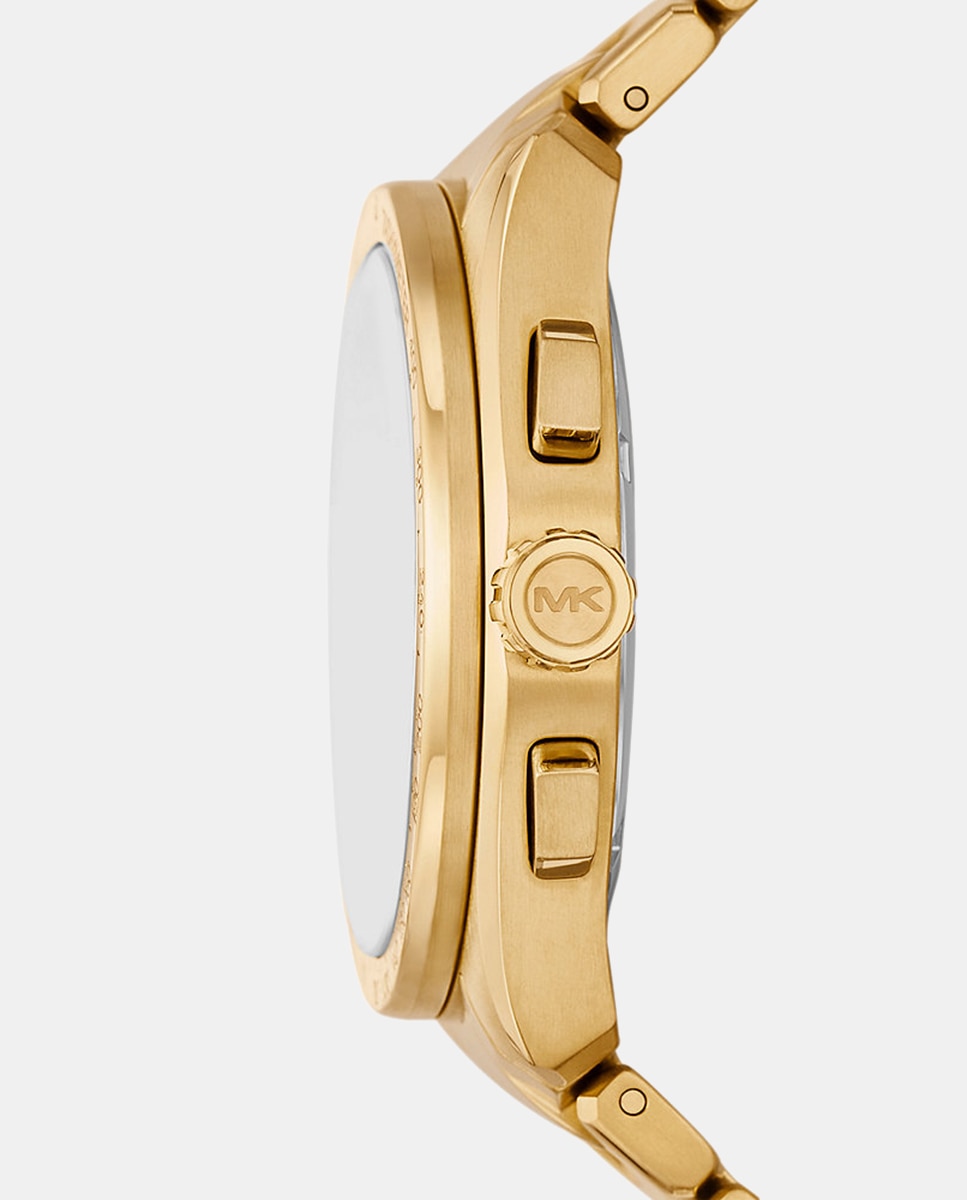 Relógio MK9177 Cronógrafo de Aço - Dourado Preto-3