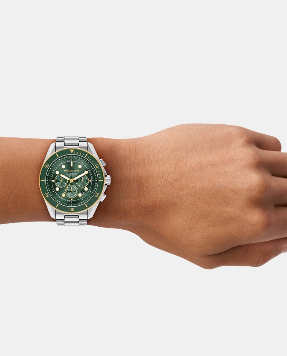 Relógio Maritime MK9215 de Aço Verde-6