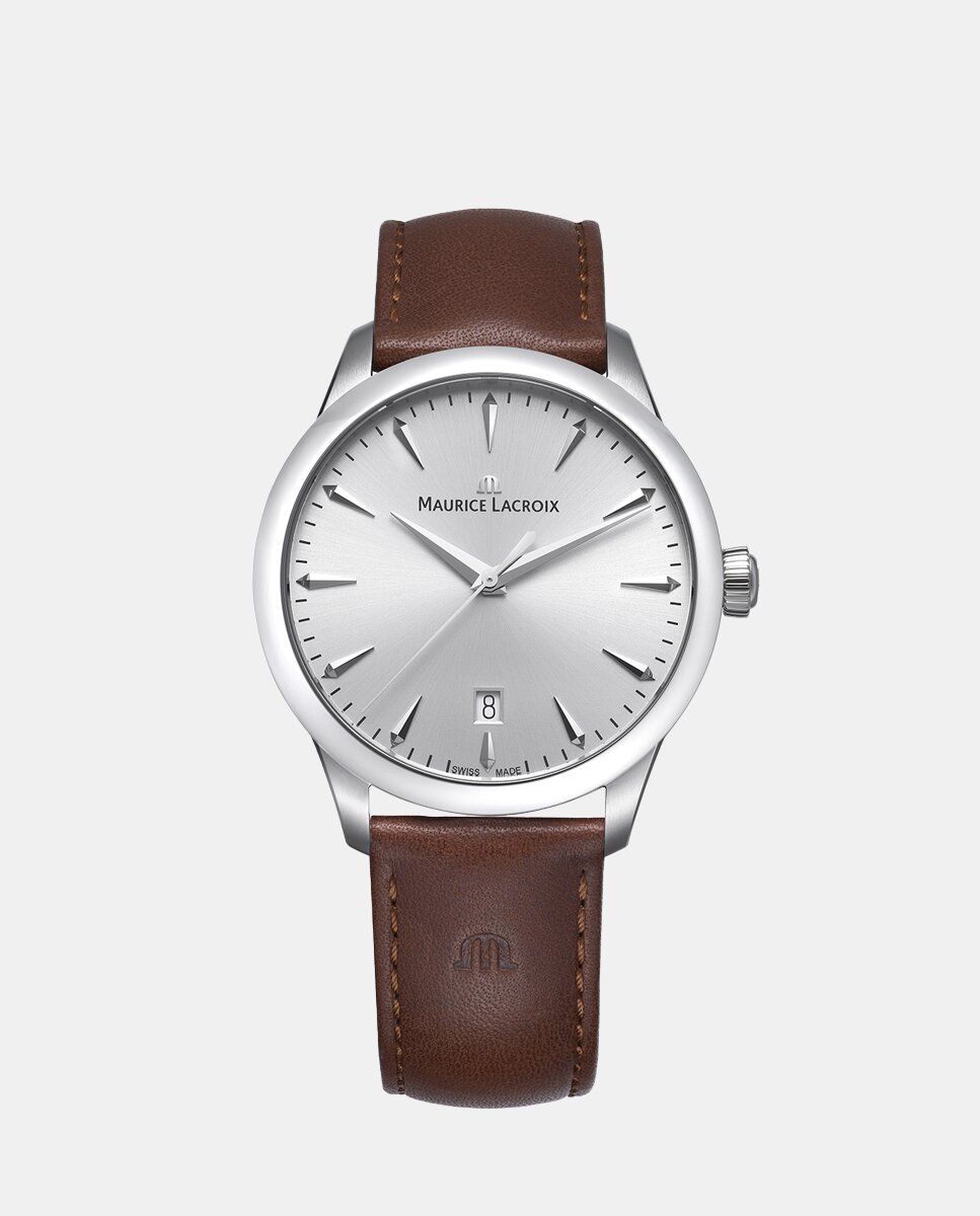 Reloj unisex Colección 1975 751007-SS001-130-3 de piel marrón - Maurice Lacroix - Plateado Plateado-1