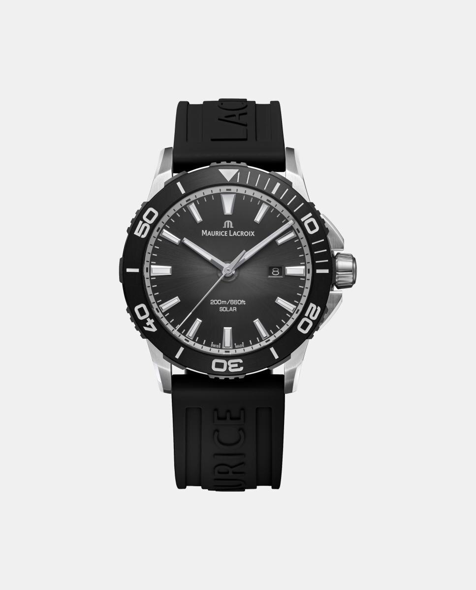Imagen 0 de Reloj de hombre Ponto S Diver Solar PT1008-SSL203302 de caucho negro Negro