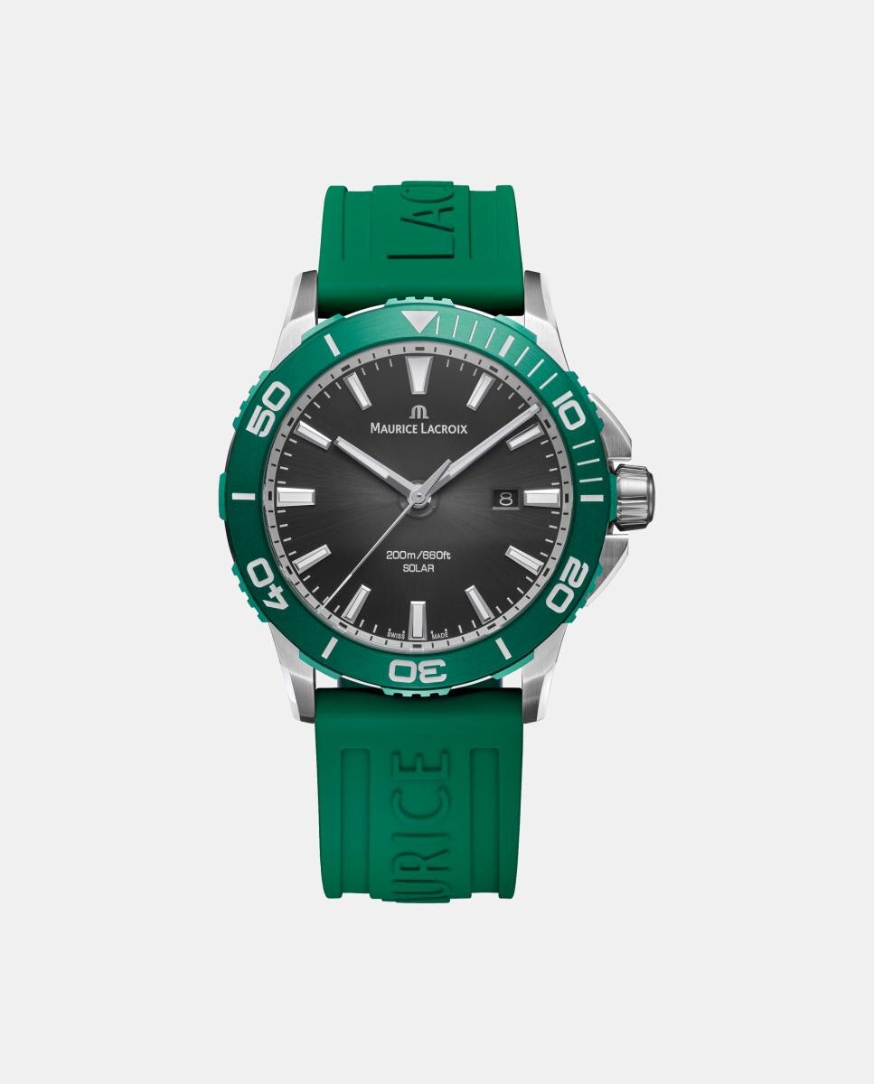 Imagen 0 de Reloj de hombre Pontos S Diver Solar PT1008-SSL503305 de caucho verde Negro