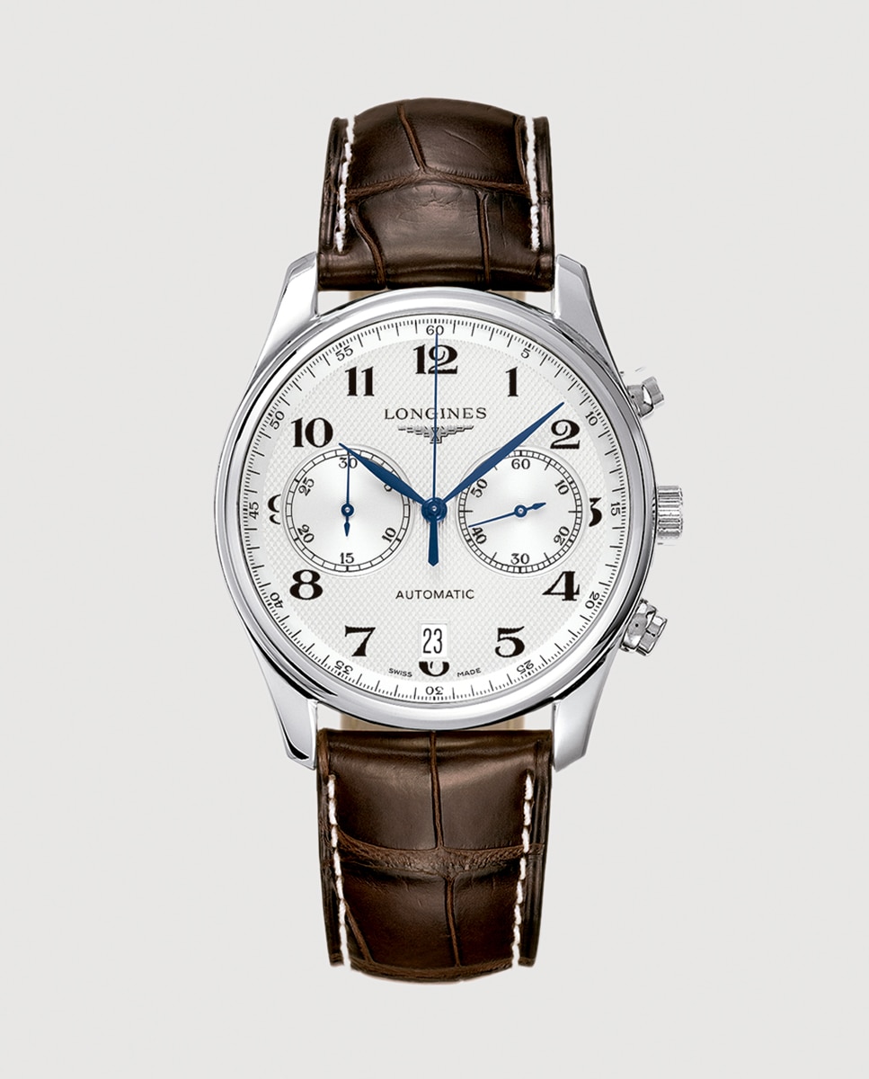 Relógio L26294783 The Longines Master Collection automático em pele castanho Prateado-1