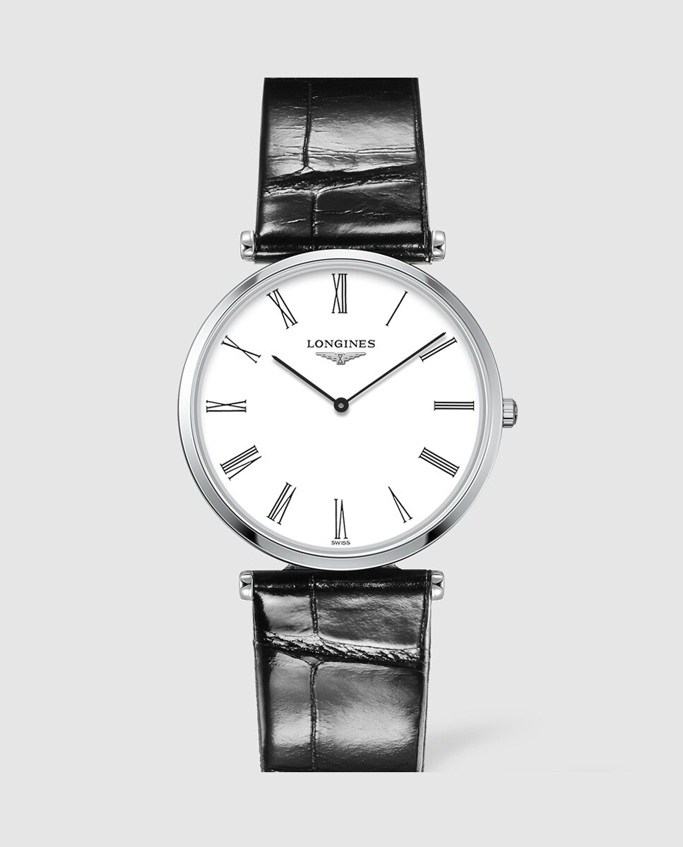 Reloj de hombre Longines La Grande Classique L4.755.4.11.2 de piel de caimán negro - Blanco Blanco-1