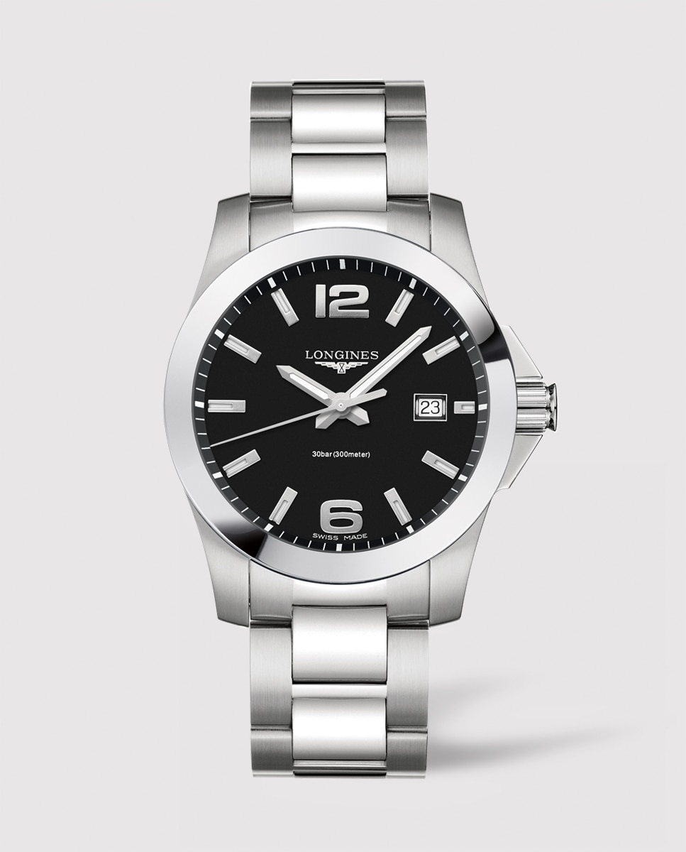 Imagen 1 de Reloj de hombre Longines L37594586 Conquest de acero Negro