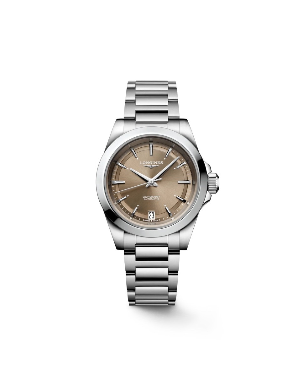 Imagen 0 de Reloj de mujer Conquest L34304626 automático de acero Marrón