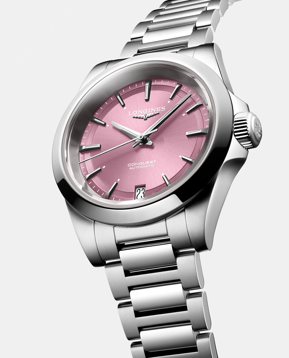 Relógio Conquest L34304996 Automático de Aço Rosa-4