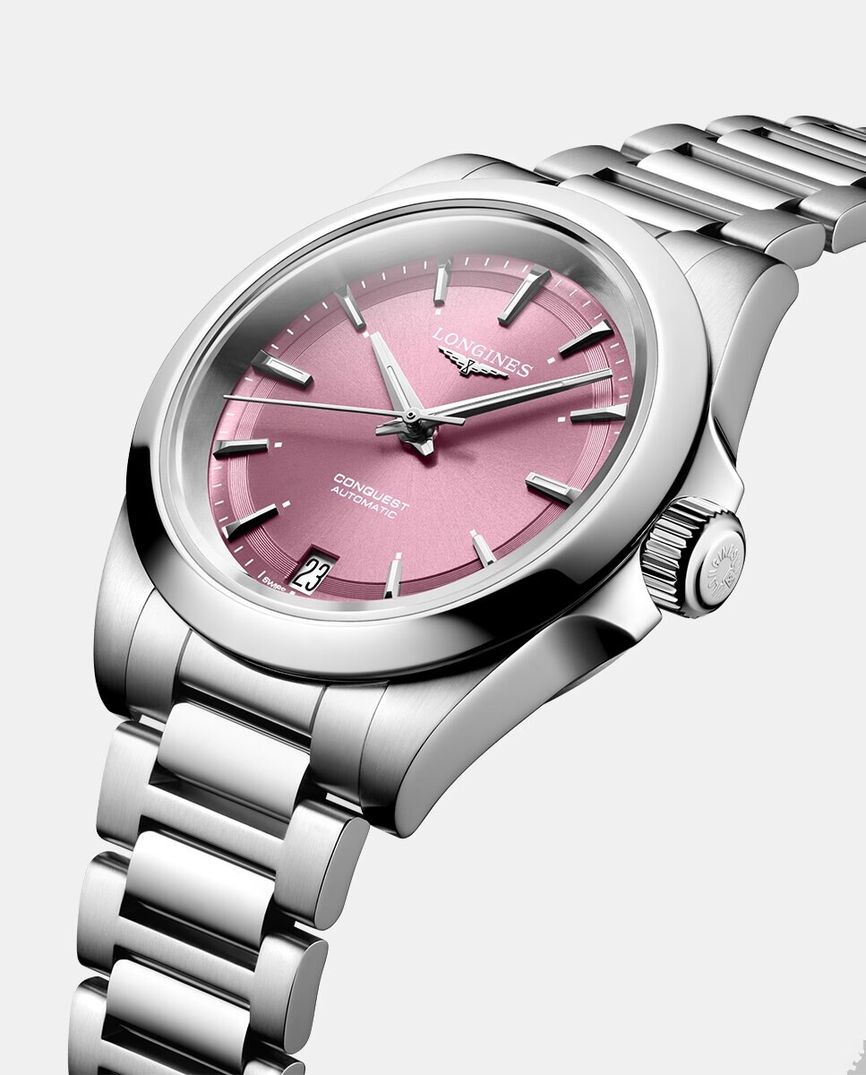 Relógio Conquest L34304996 Automático de Aço Rosa-5