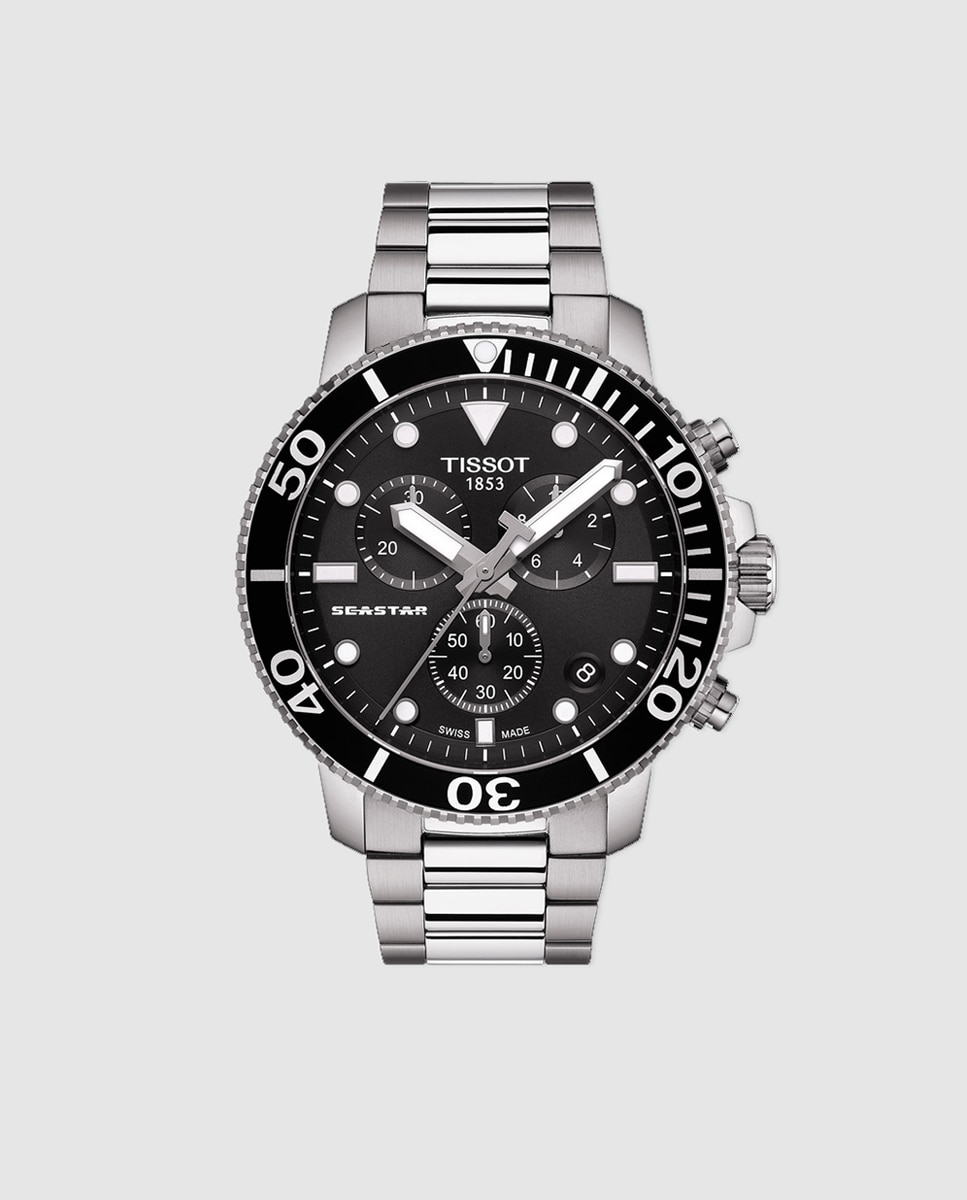 Relógio Seastar T1204171105100 cronógrafo de aço Prata-1
