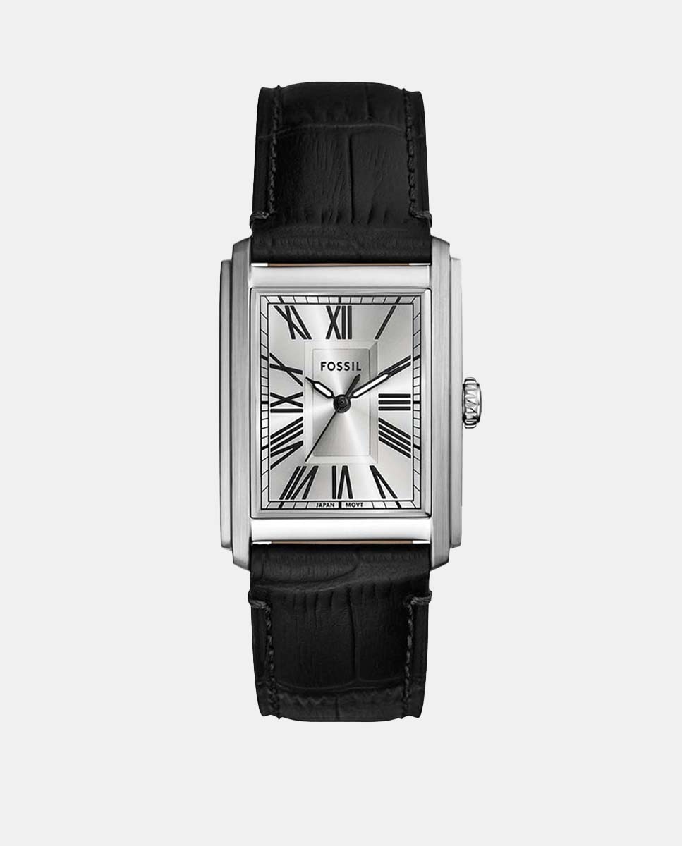 Relógio Carraway FS6078 em Pele - Preto Prateado-1