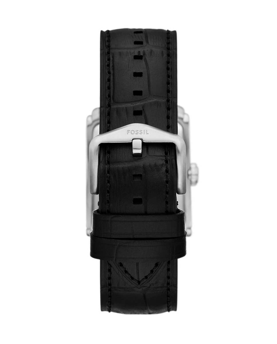 Relógio Carraway FS6078 em Pele - Preto Prateado-2