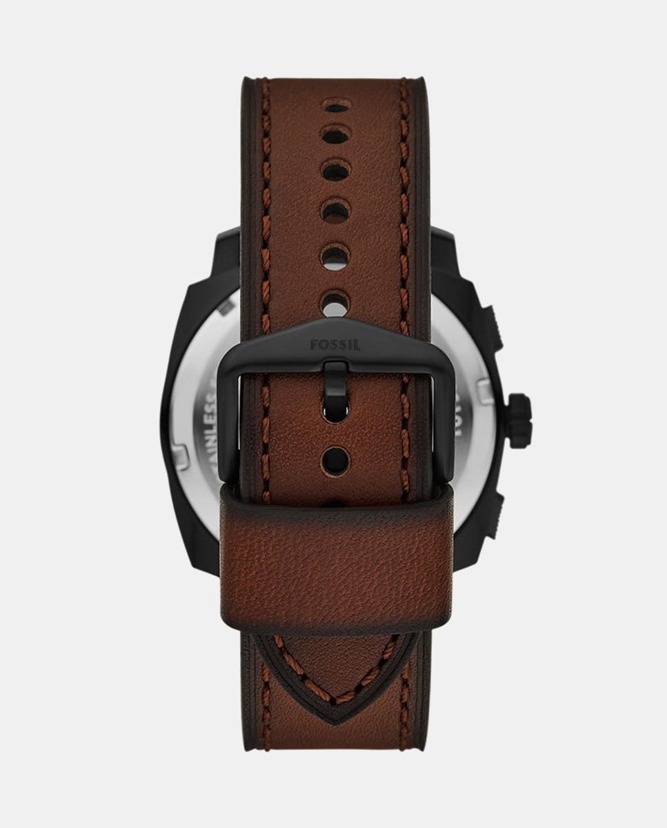 Conjunto de Relógio e Pulseira Machine FS6102SET Cronógrafo em Pele - Castanho Preto-2