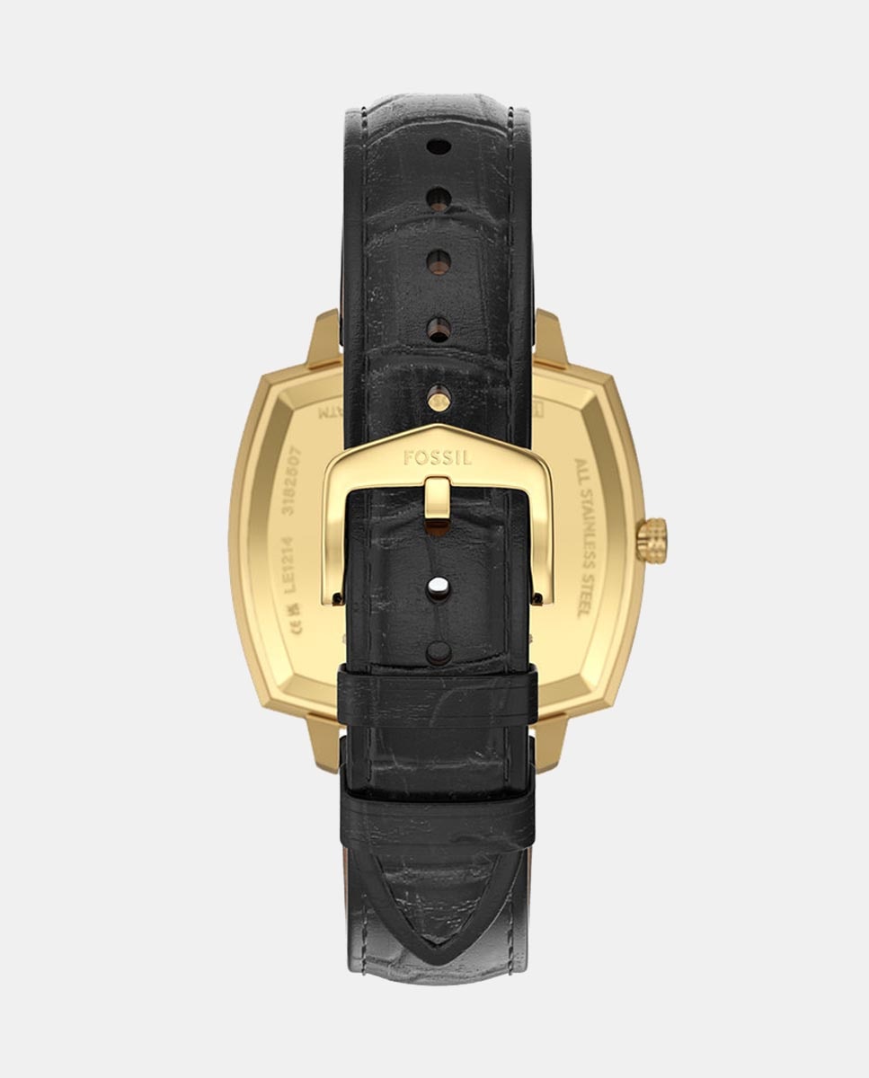 Relógio Machine Luxe LE1214 Nick Jonas de Pele - Preto Dourado-2