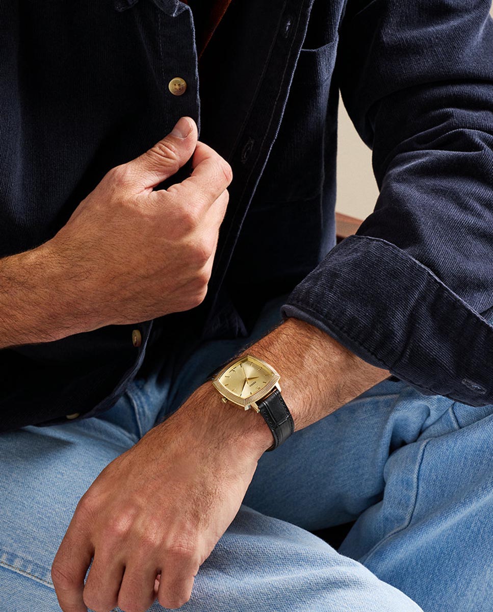 Relógio Machine Luxe LE1214 Nick Jonas de Pele - Preto Dourado-11