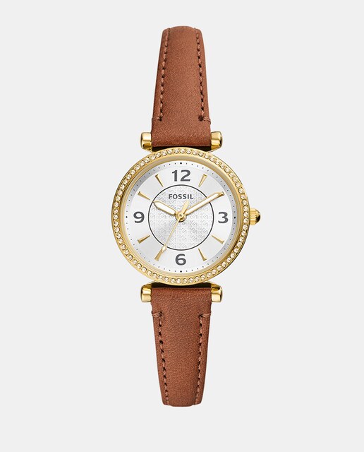 Reloj de mujer Carlie ES5297 de piel marrón