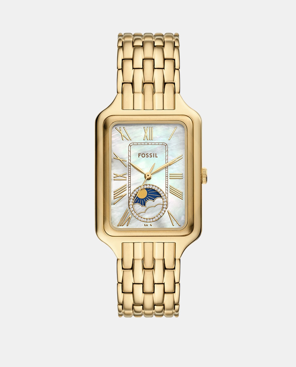 Relógio Raquel ES5398 Multifunções de Aço - Dourado Branco-1
