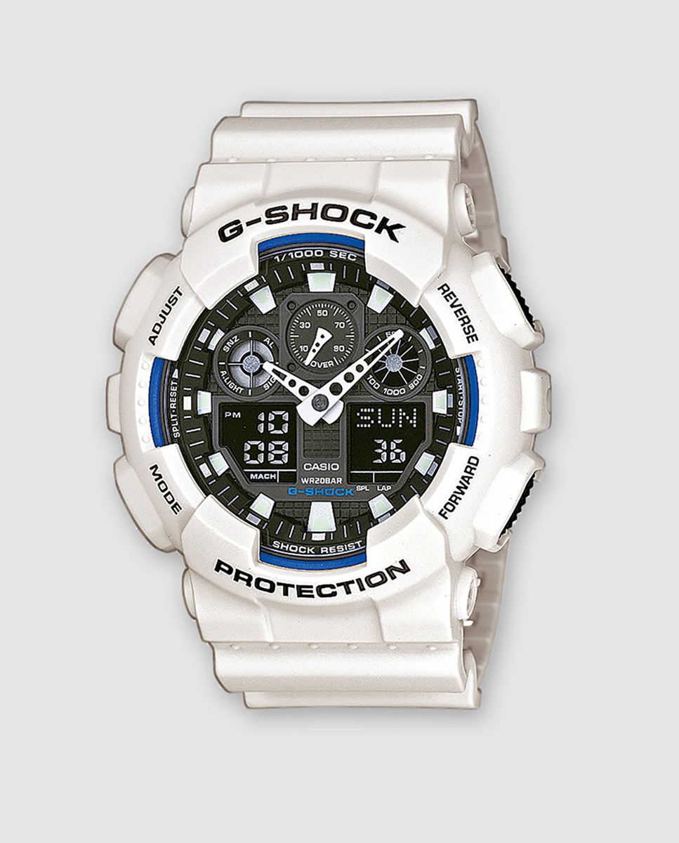 Reloj de hombre Casio G-SHOCK GA-100B-7AER Luz LED automática Antimagnético - Blanco Blanco-1