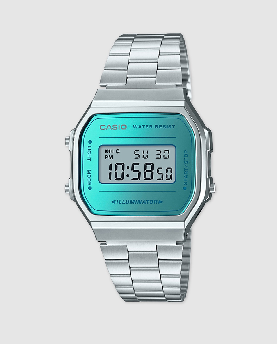 Reloj de mujer de Casio Collection A168WEM-2EF Mirror Face de acero - Plata Plata-1